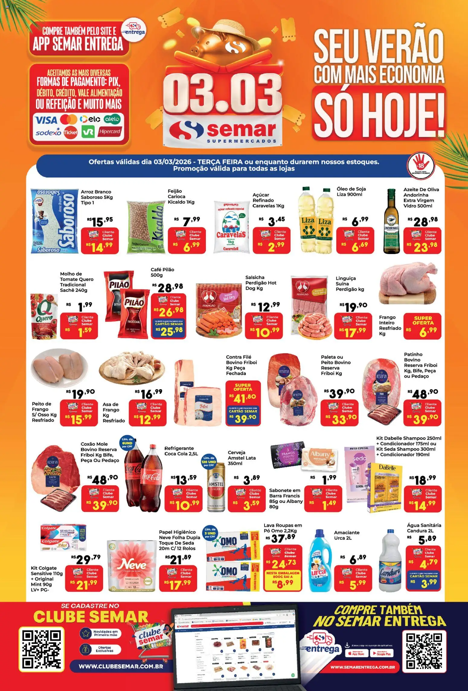 Pré-Visualização do folheto "Semar Supermercado - Ofertas da semana" da loja Semar Supermercado válido a partir de 03/03/2026