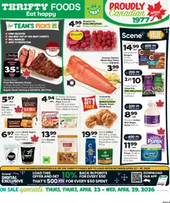 Preview of leaflet Thrifty Foods weekly flyer / circulaire from shop Thrifty Foods is valid from Apr 23, 2026