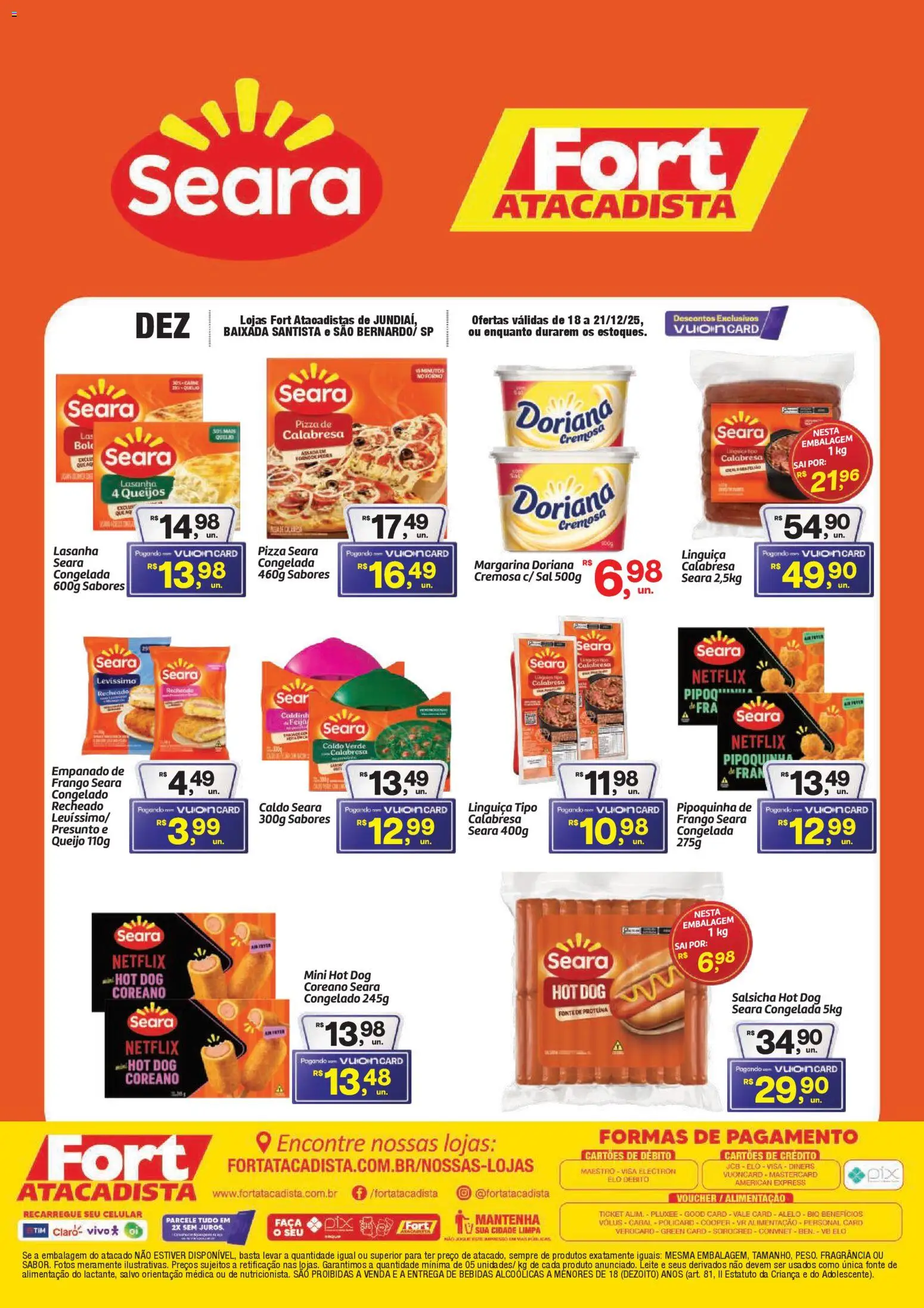 Pré-Visualização do folheto "Ofertas Seara" da loja Fort Atacadista válido a partir de 18/12/2025