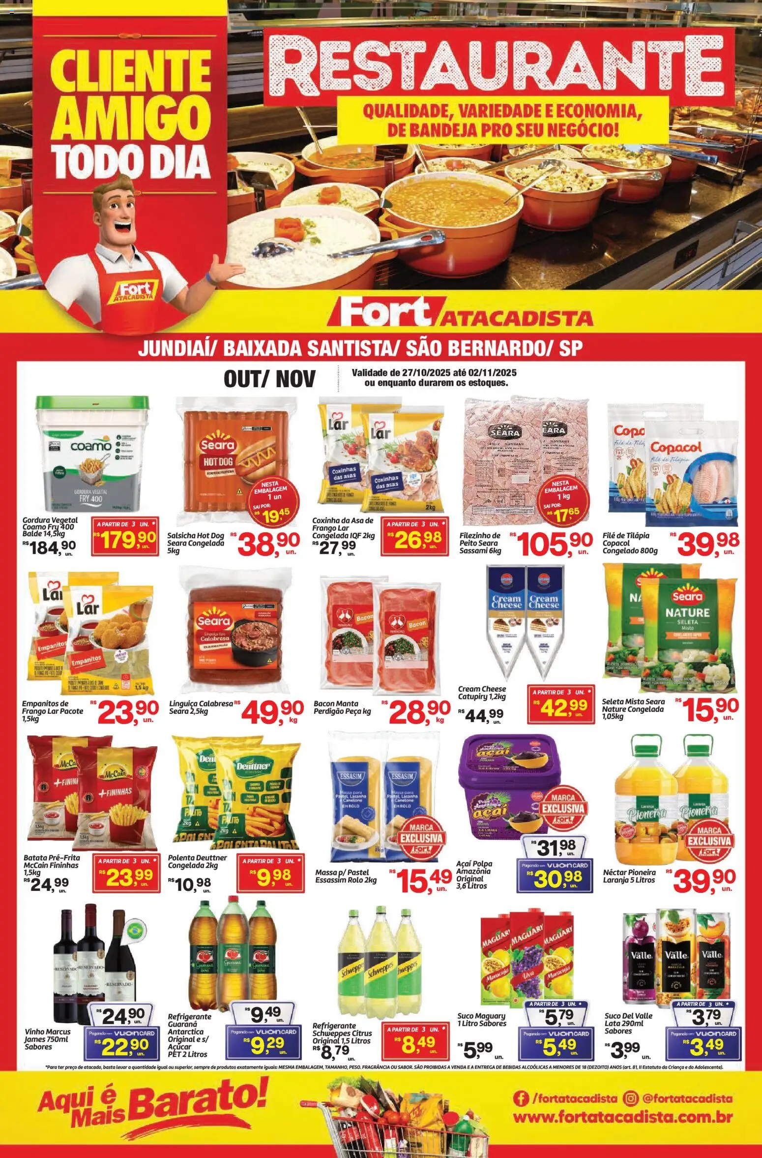 Pré-Visualização do folheto "Ofertas Food Service" da loja Fort Atacadista válido a partir de 27/10/2025
