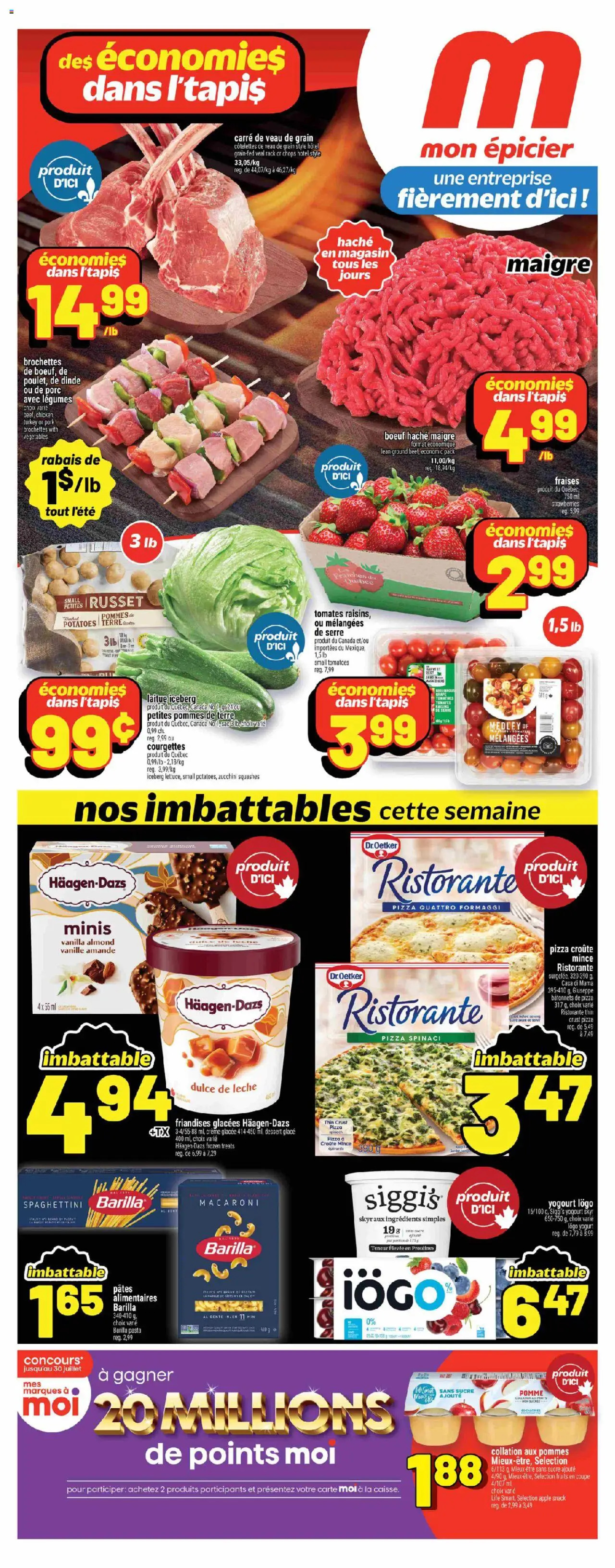 Metro flyer valid from Jul 03, 2025 - page number 1 - Pâtes, Crème, Yogourt, Tomates, Courgettes, Pommes de terre, Vanille, Laitue iceberg