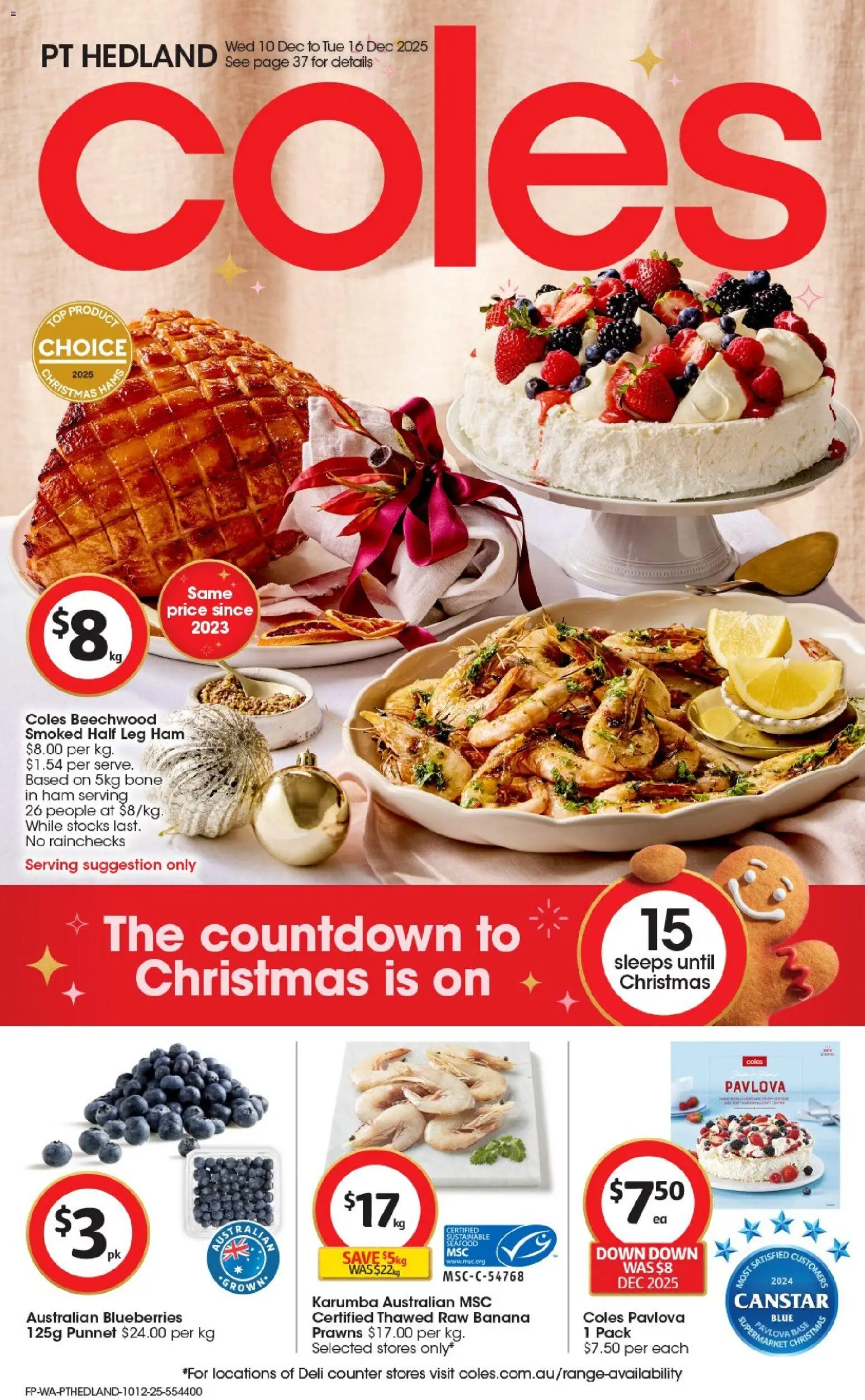 Preview of catalogue Catalogue PT Hedland from shop Coles valid 10/12/2025