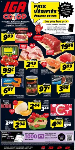 Un aperçu du dépliant Weekly flyer / circulaire du magasin IGA est valide à partir 31 juill. 2025