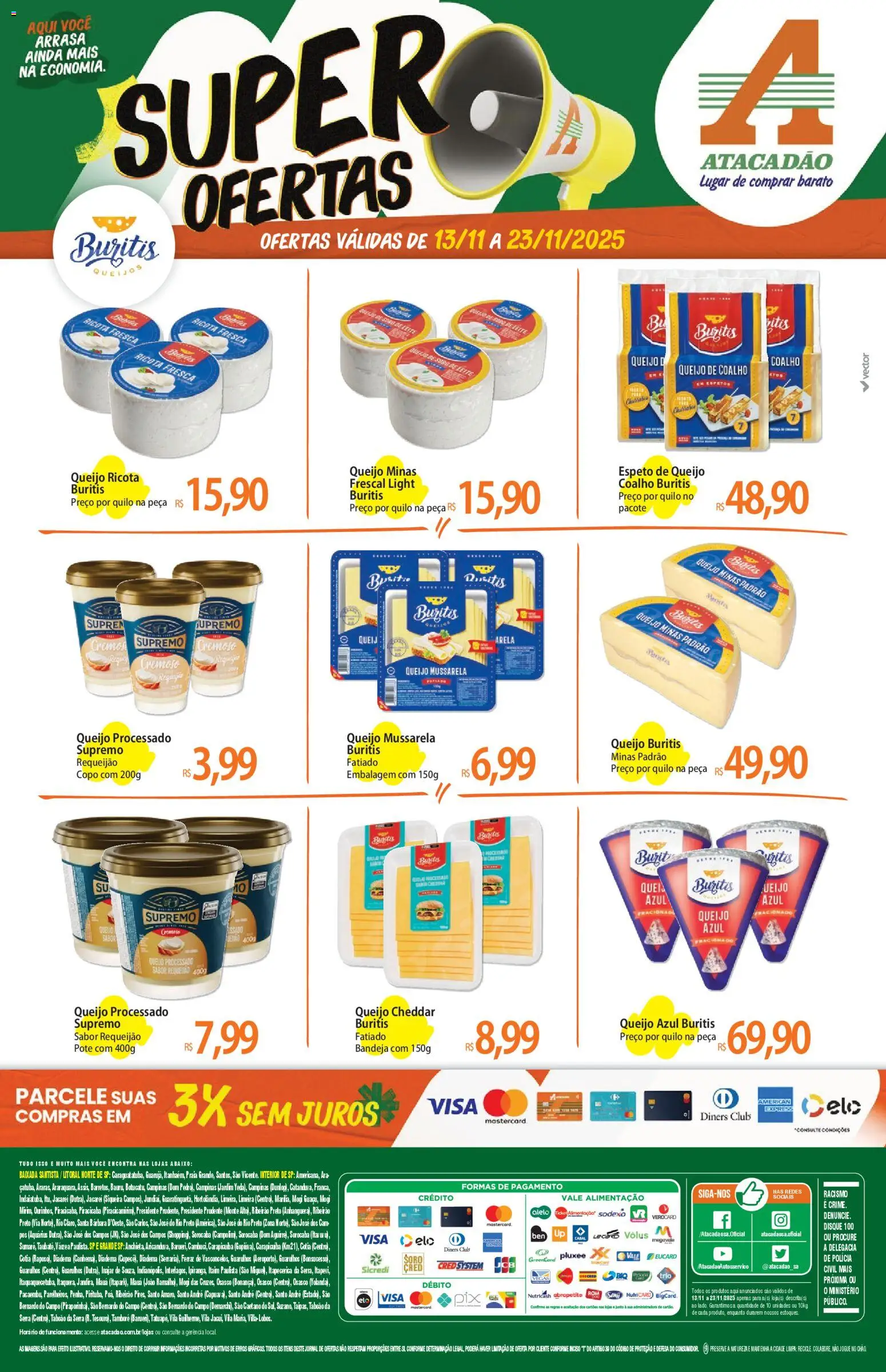 Pré-Visualização do folheto "Ofertas - SP" da loja Atacadão válido a partir de 13/11/2025