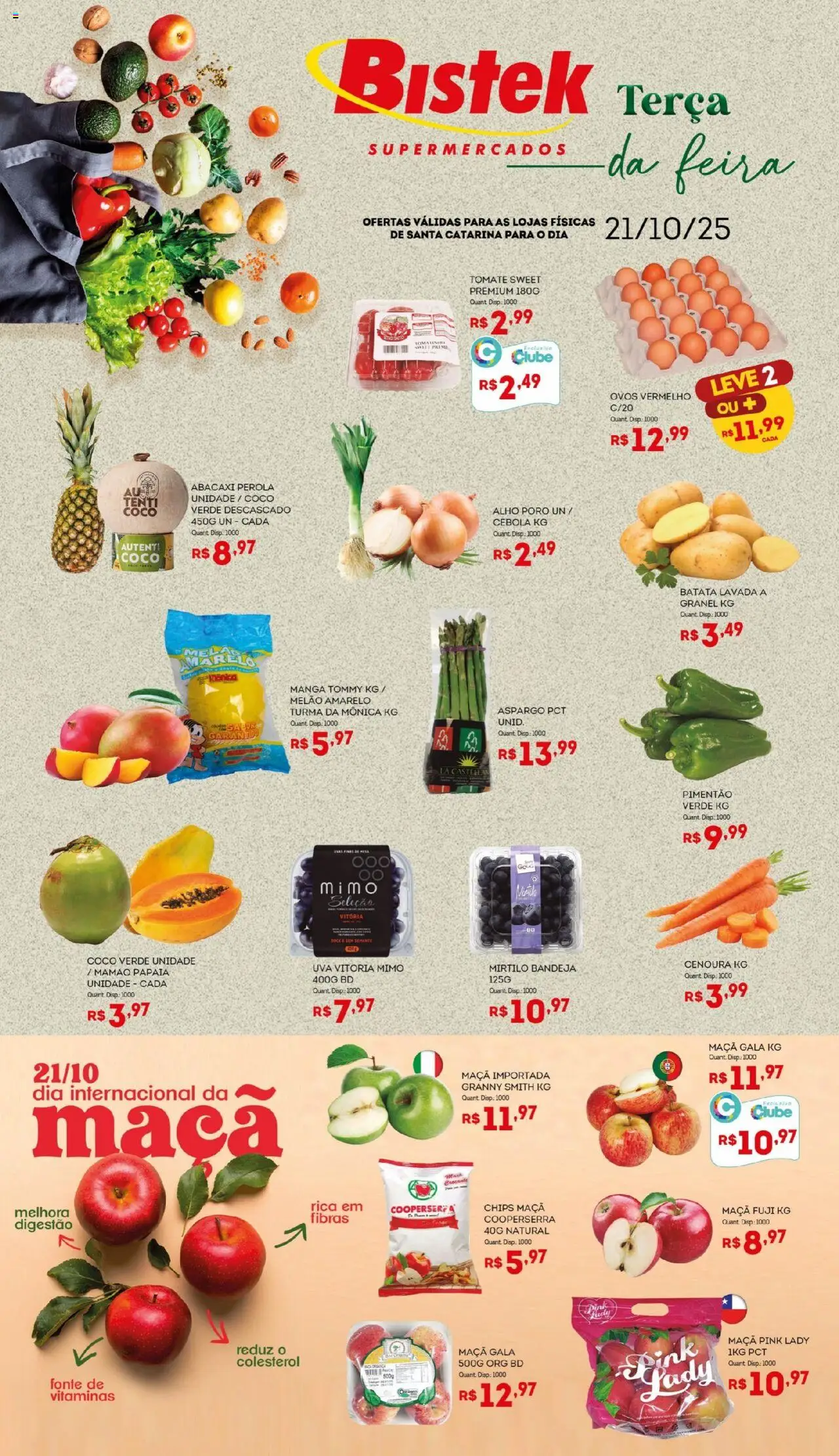 Bistek Supermercados folheto "Ofertas Hortifruti" válido a partir de 21/10/2025 - número de página 1