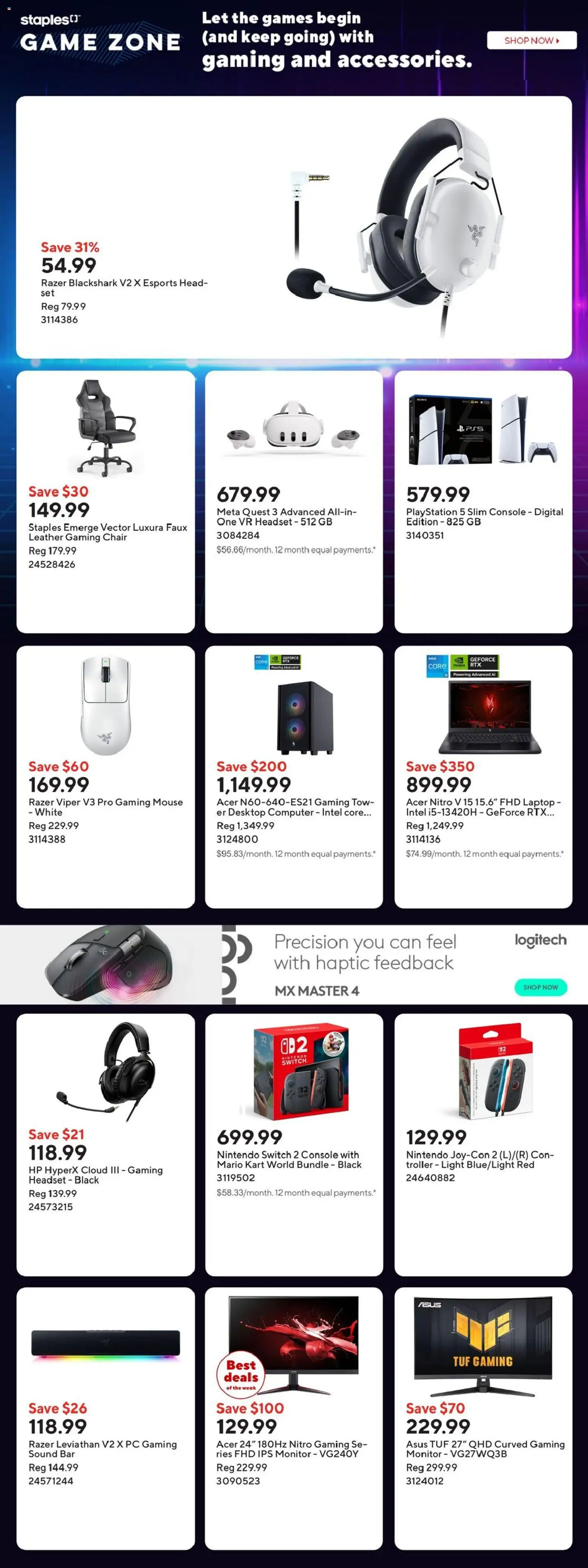 Preview of leaflet Staples flyer - Game Zone from shop Staples is valid from Mar 06, 2026