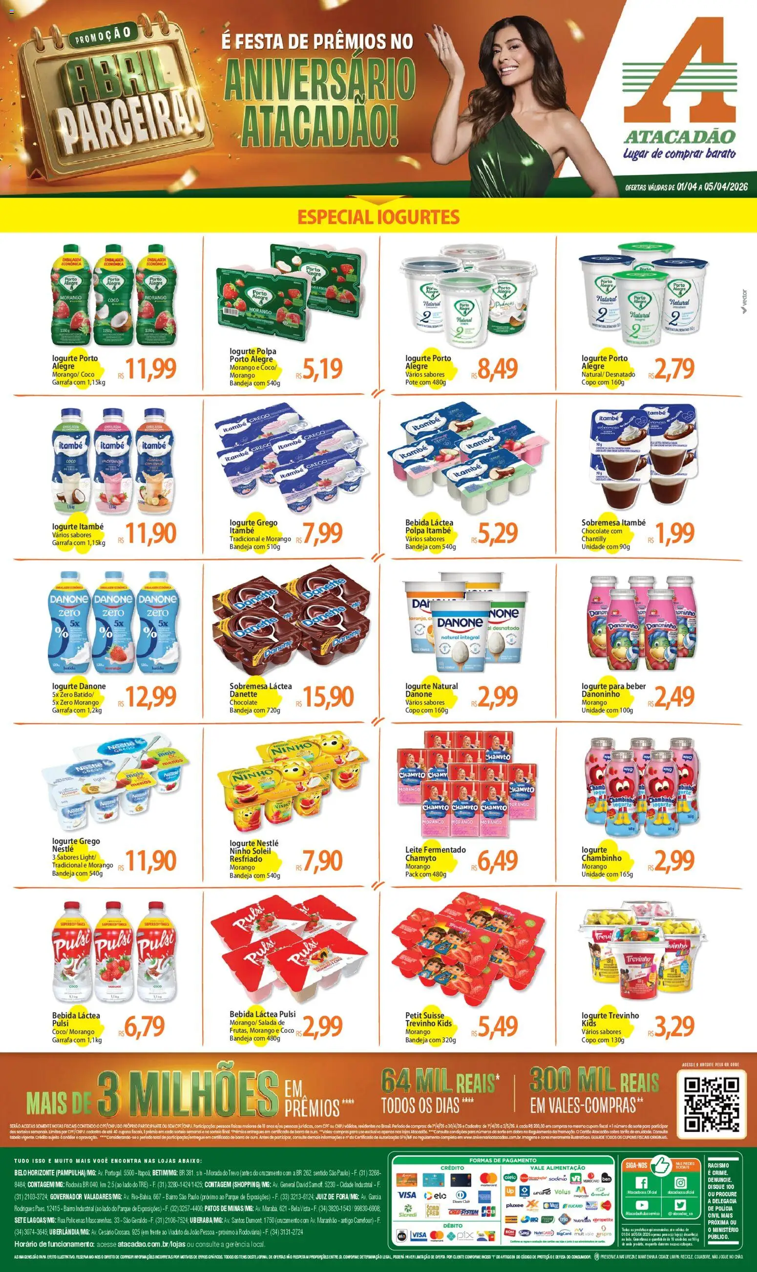 Pré-Visualização do folheto "Atacadão ofertas - MG" da loja Atacadão válido a partir de 01/04/2026 - Coco, Chocolate, Vinho, Bebida, Chantilly, Leite, Salada, Bandeja