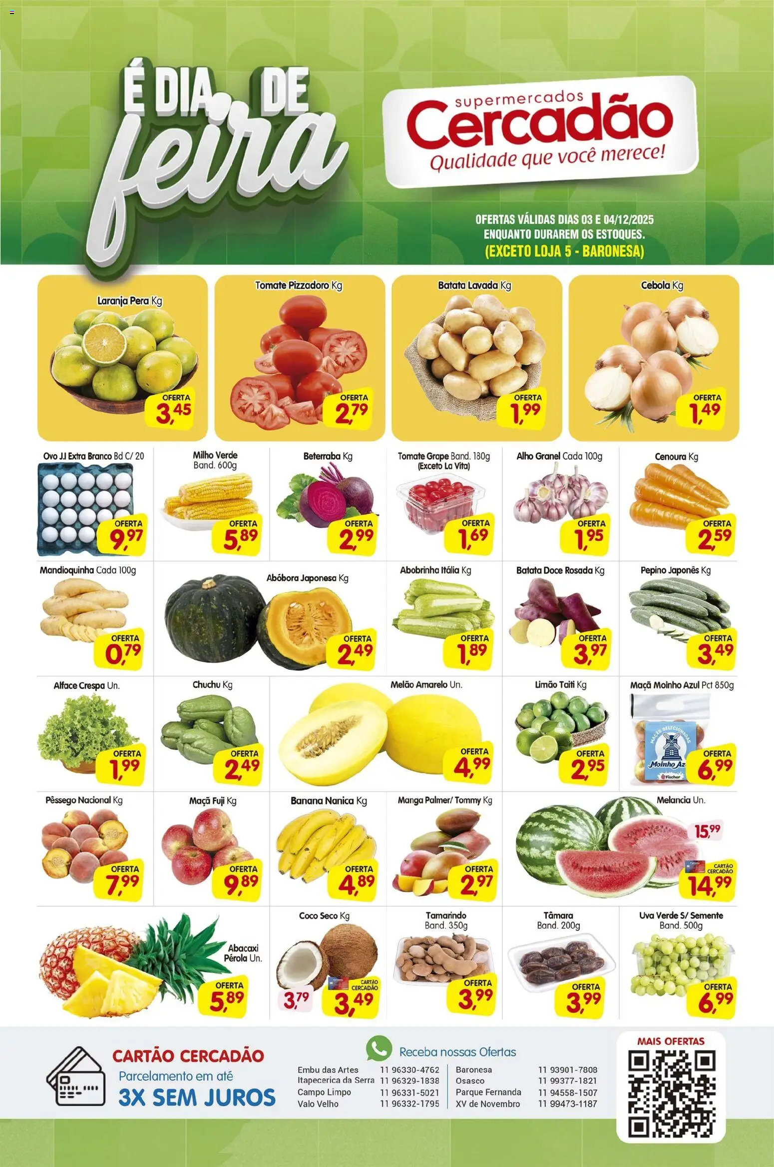 Pré-Visualização do folheto "Ofertas da semana" da loja Cercadão válido a partir de 03/12/2025