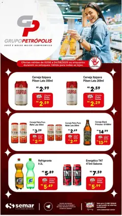 Pré-Visualização do folheto "Ofertas Grupo Petrópolis" da loja Semar Supermercado válido a partir de 01/08/2025