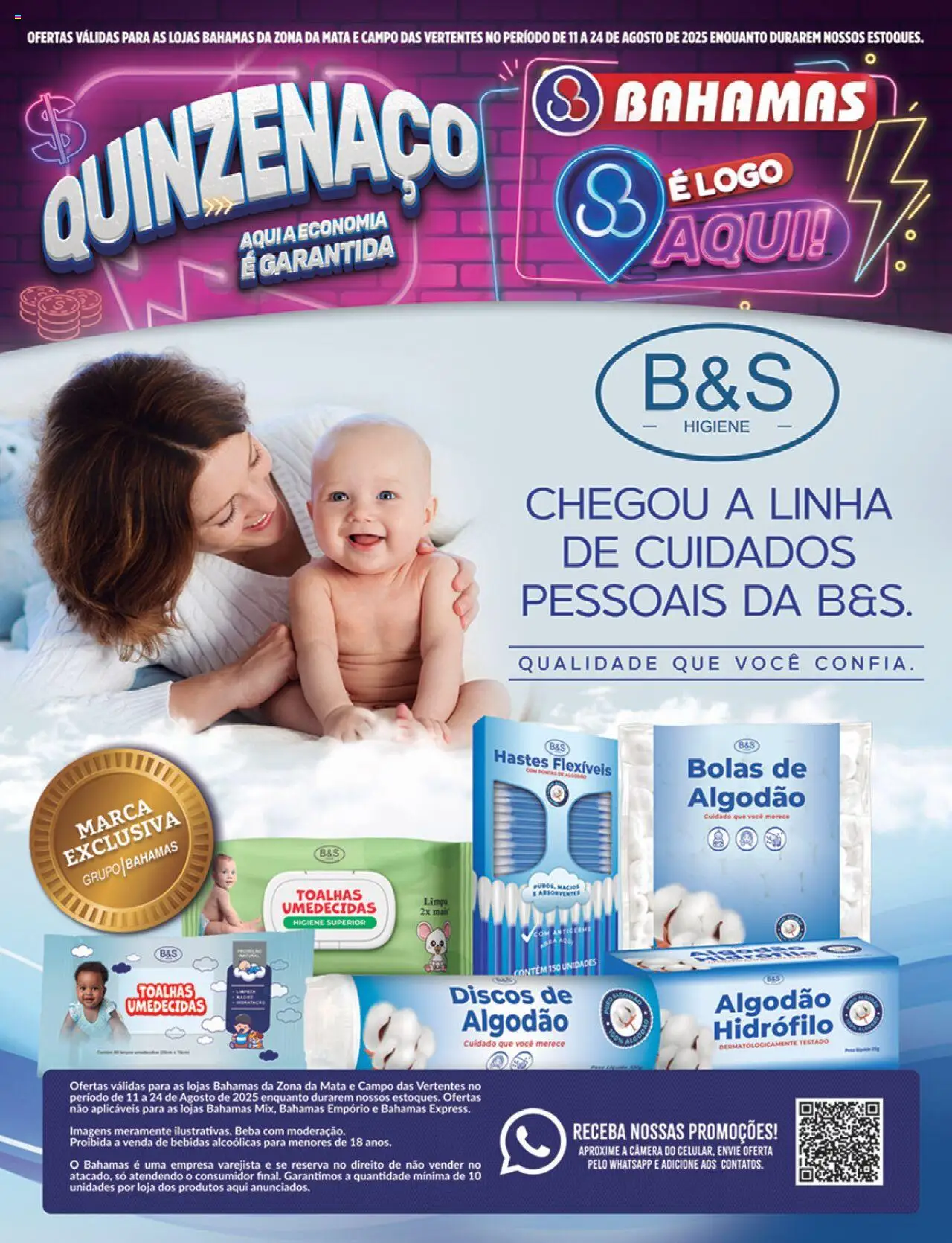Bahamas Supermercados folheto "Ofertas da Quinzena" válido a partir de 11/08/2025 - número de página 1