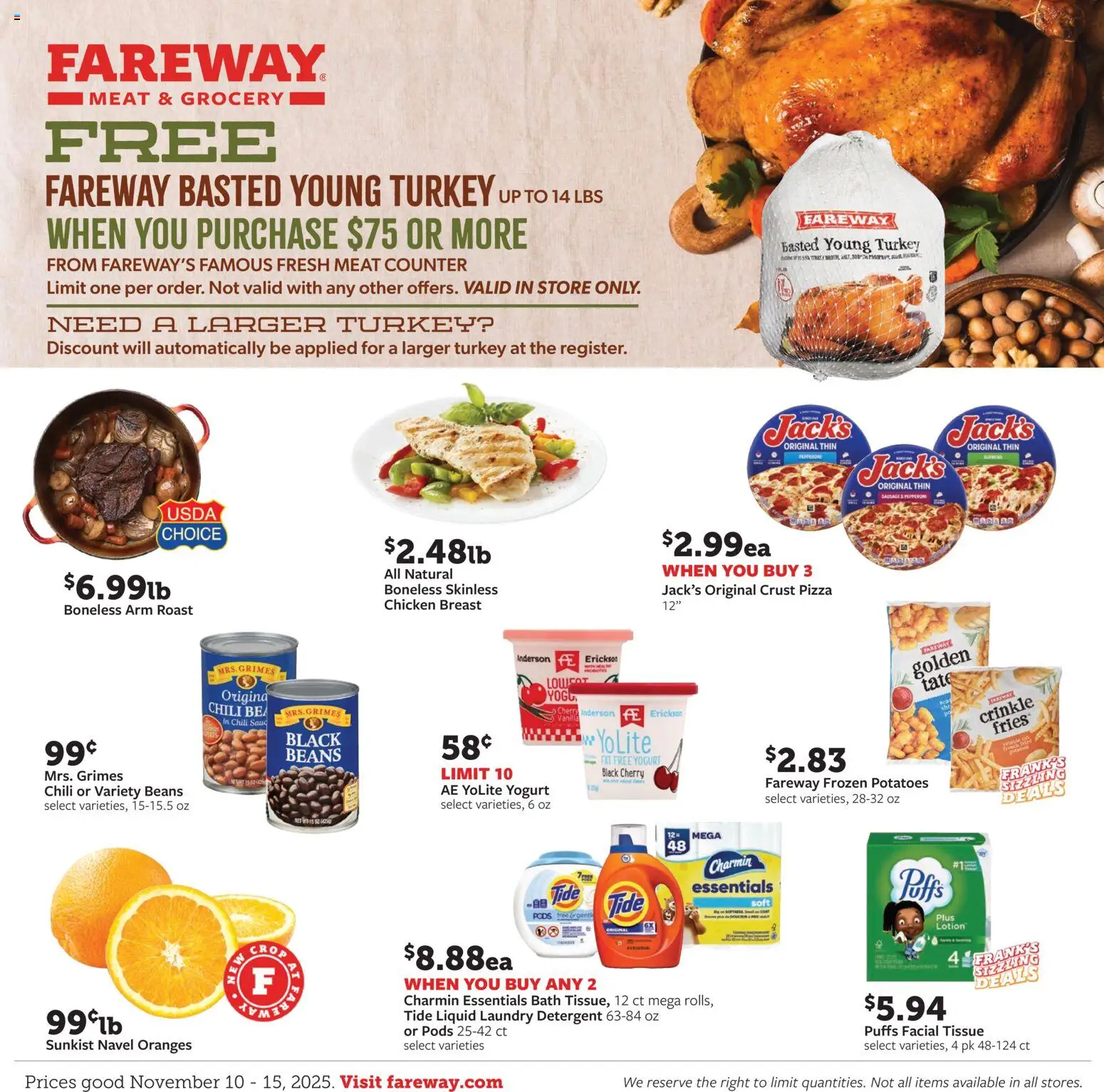 Ad Preview of Fareway Weekly Ad from 11/10/2025