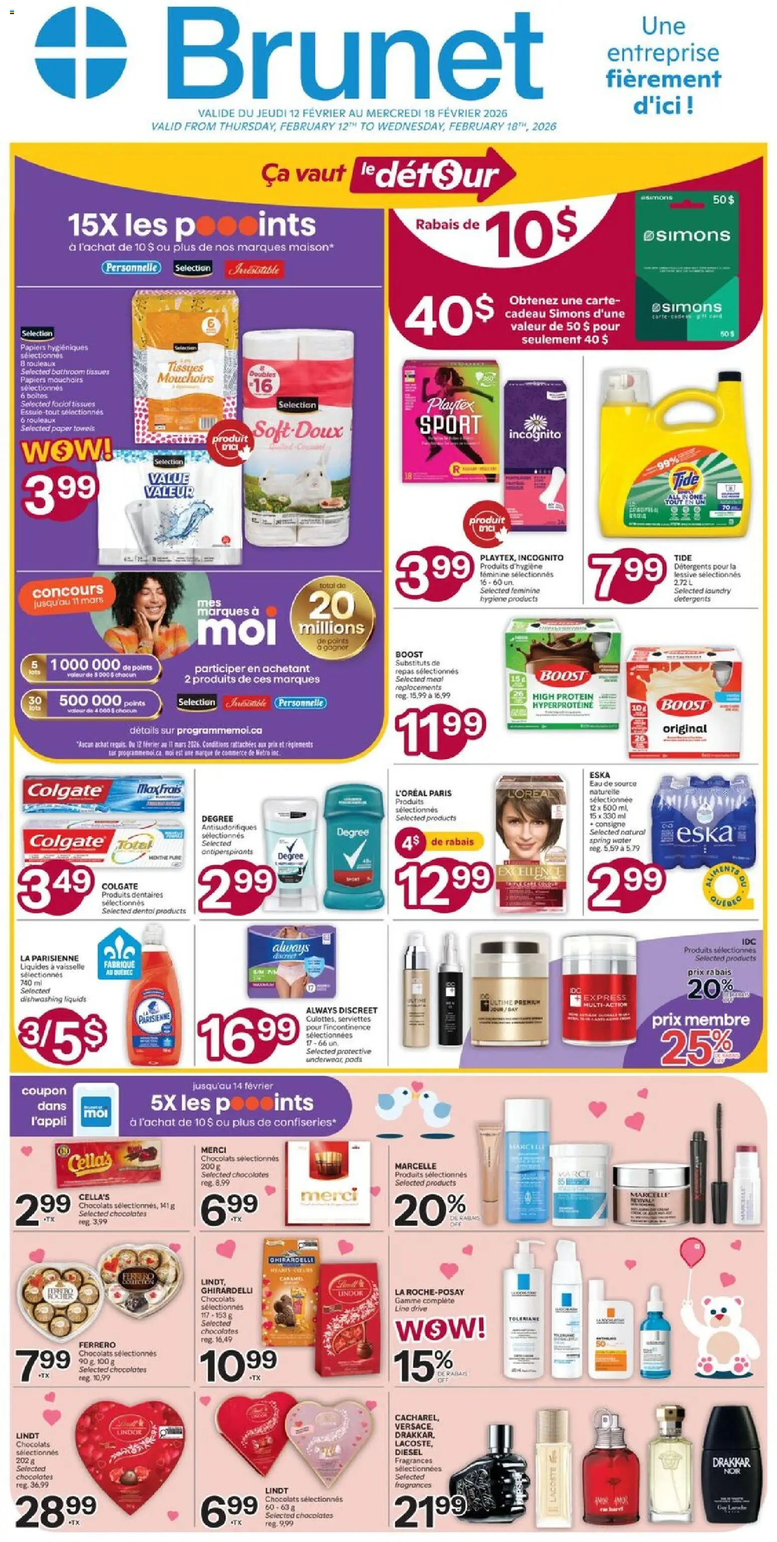 Preview of leaflet Weekly flyer / circulaire from shop Brunet is valid from Feb 12, 2026
