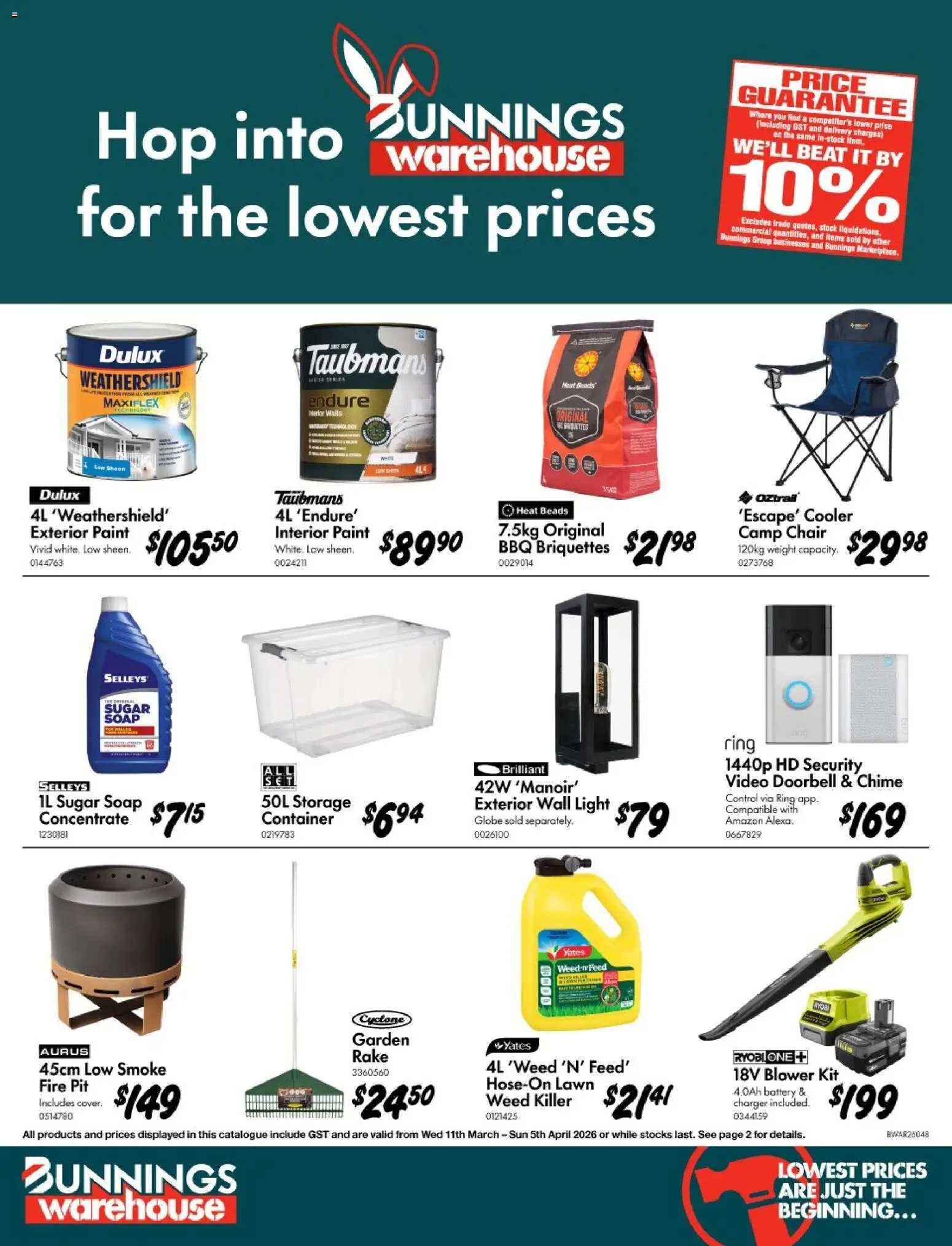 Preview of catalogue Bunnings Catalogue Hop into Bunnings Warehouse for the Lowest Prices VIC from shop Bunnings Warehouse valid 11/03/2026