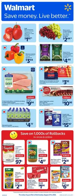Preview of leaflet Weekly Flyer from shop Walmart is valid from Aug 21, 2025