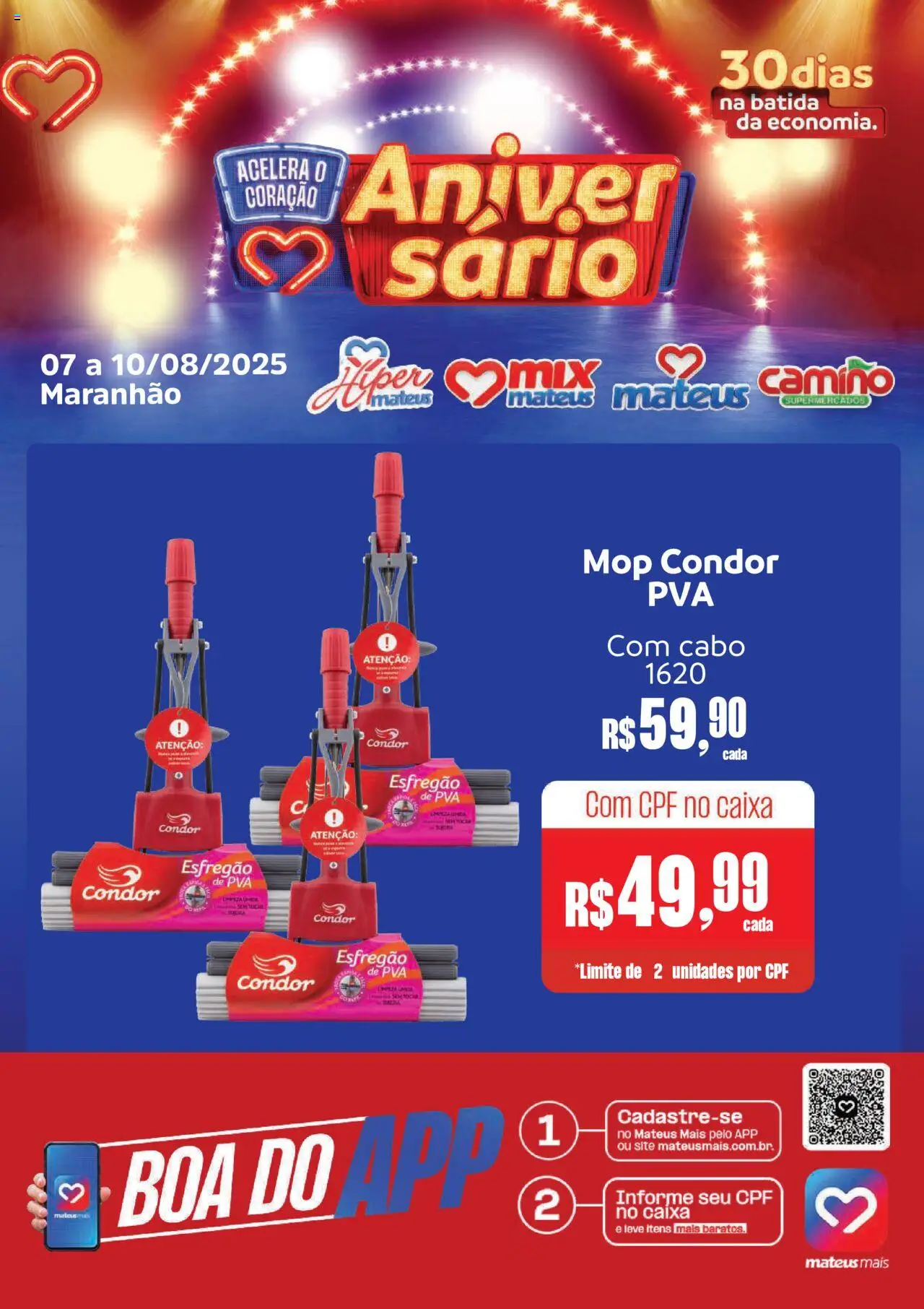 Mateus folheto "Ofertas Boa do APP de Aniversário" válido a partir de 07/08/2025 - número de página 1