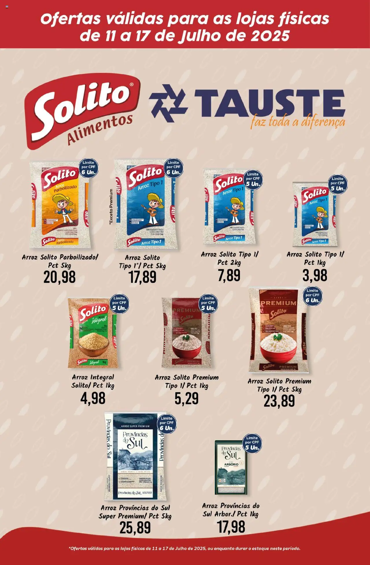 Tauste folheto "Ofertas Especial Solito" válido a partir de 11/07/2025 - número de página 1