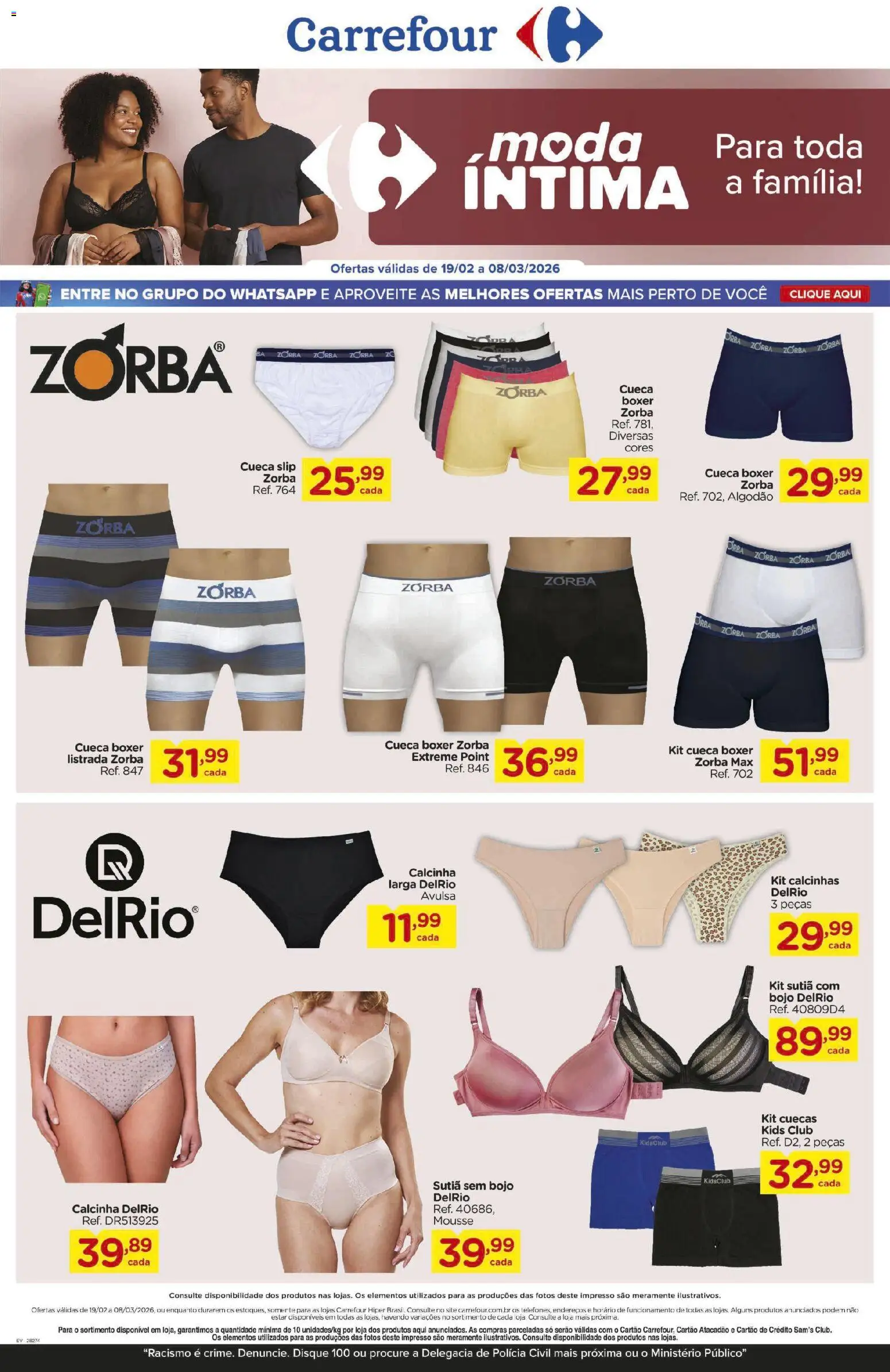 Pré-Visualização do folheto "Ofertas Moda Intima" da loja Carrefour válido a partir de 19/02/2026