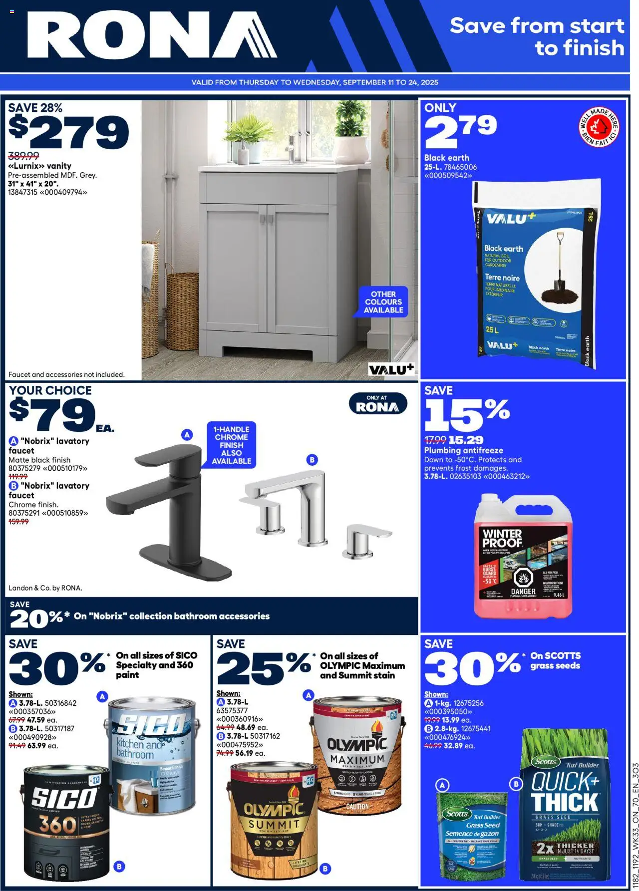 Rona flyer valid from Sep 11, 2025 - page number 1