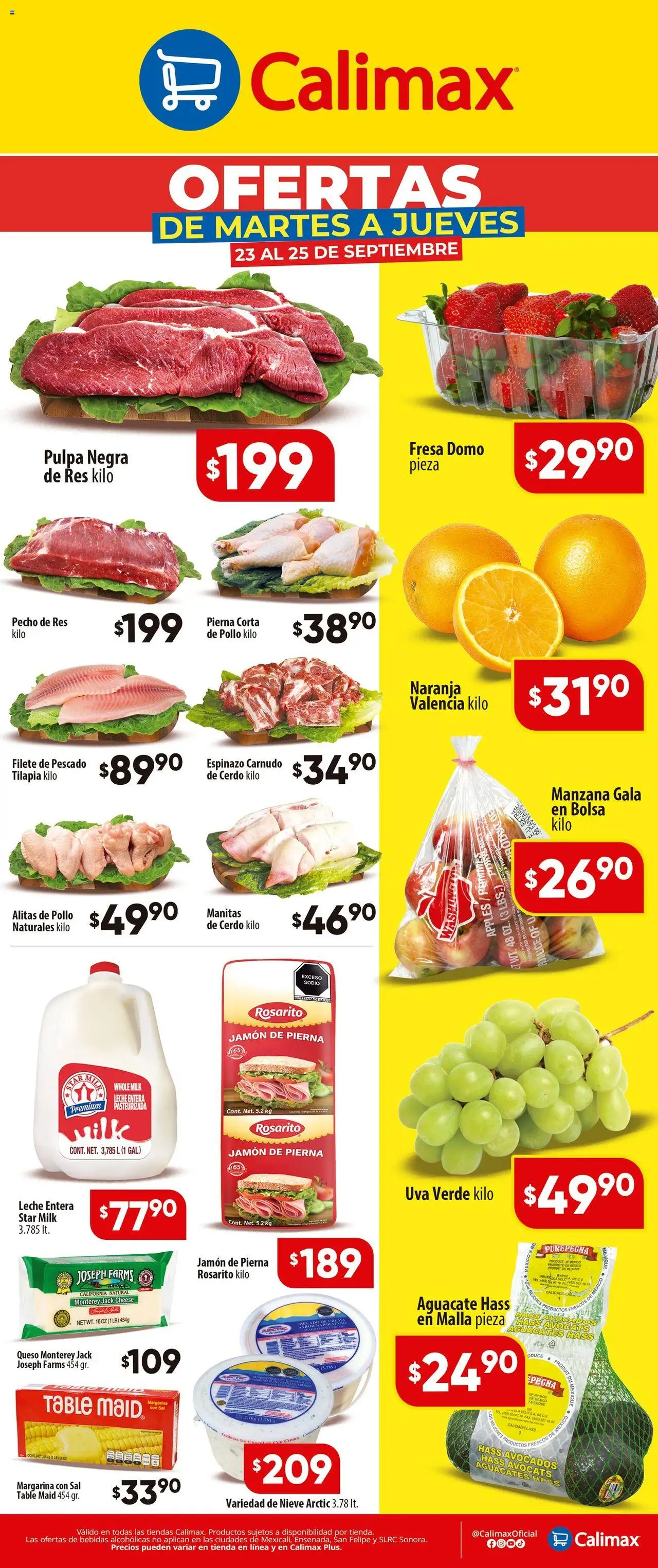 Folleto Calimax y sus promociones válidas desde el 23/09/2025 - Número de página 1