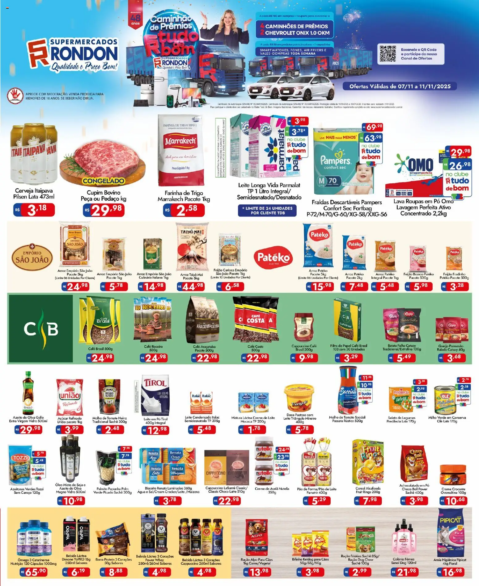 Pré-Visualização do folheto "Ofertas do semana" da loja Supermercados Rondon válido a partir de 07/11/2025