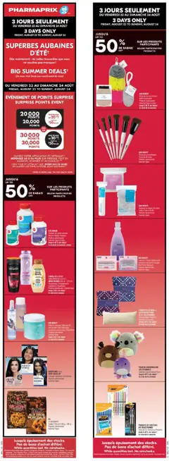 Un aperçu du dépliant Weekly flyer / circulaire du magasin Pharmaprix est valide à partir 22 août 2025