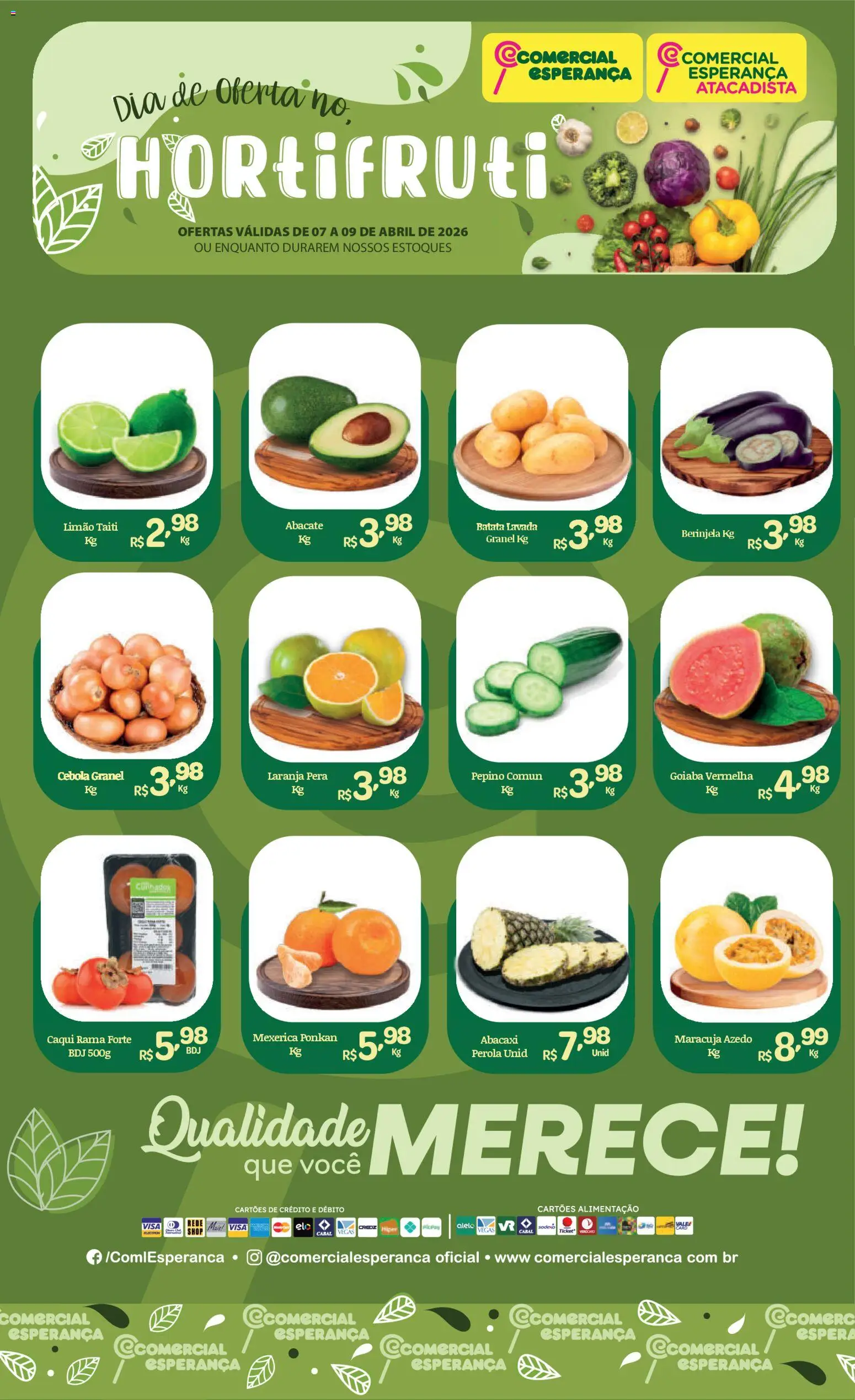 Pré-Visualização do folheto "Comercial Esperança ofertas Hortifruti" da loja Comercial Esperança válido a partir de 07/04/2026