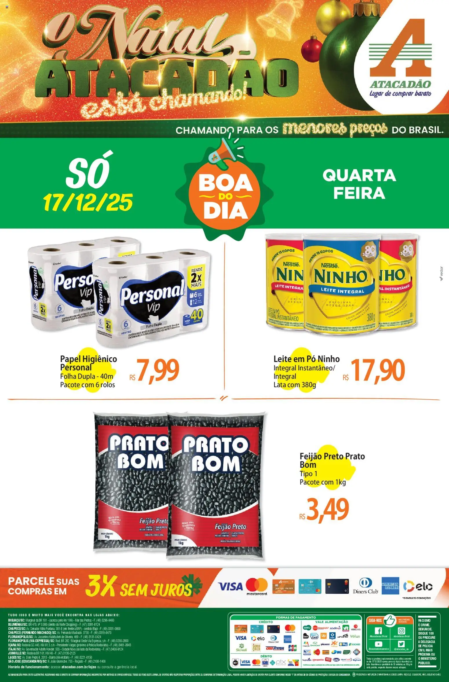 Pré-Visualização do folheto "Ofertas - SC" da loja Atacadão válido a partir de 17/12/2025