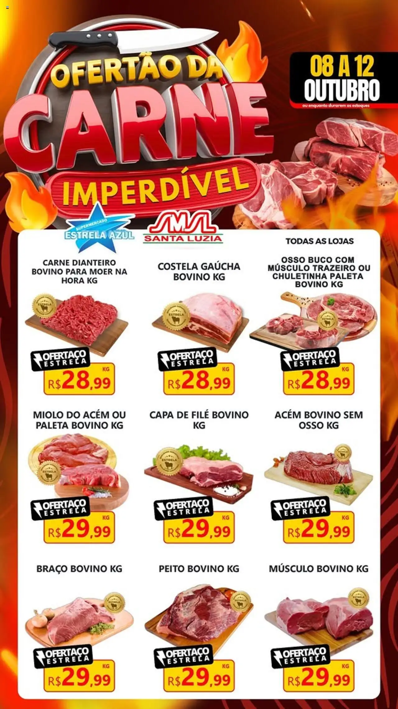 Estrela Azul folheto "Ofertas de Carne" válido a partir de 08/10/2025 - número de página 1 - Carne, Músculo bovino, Acém