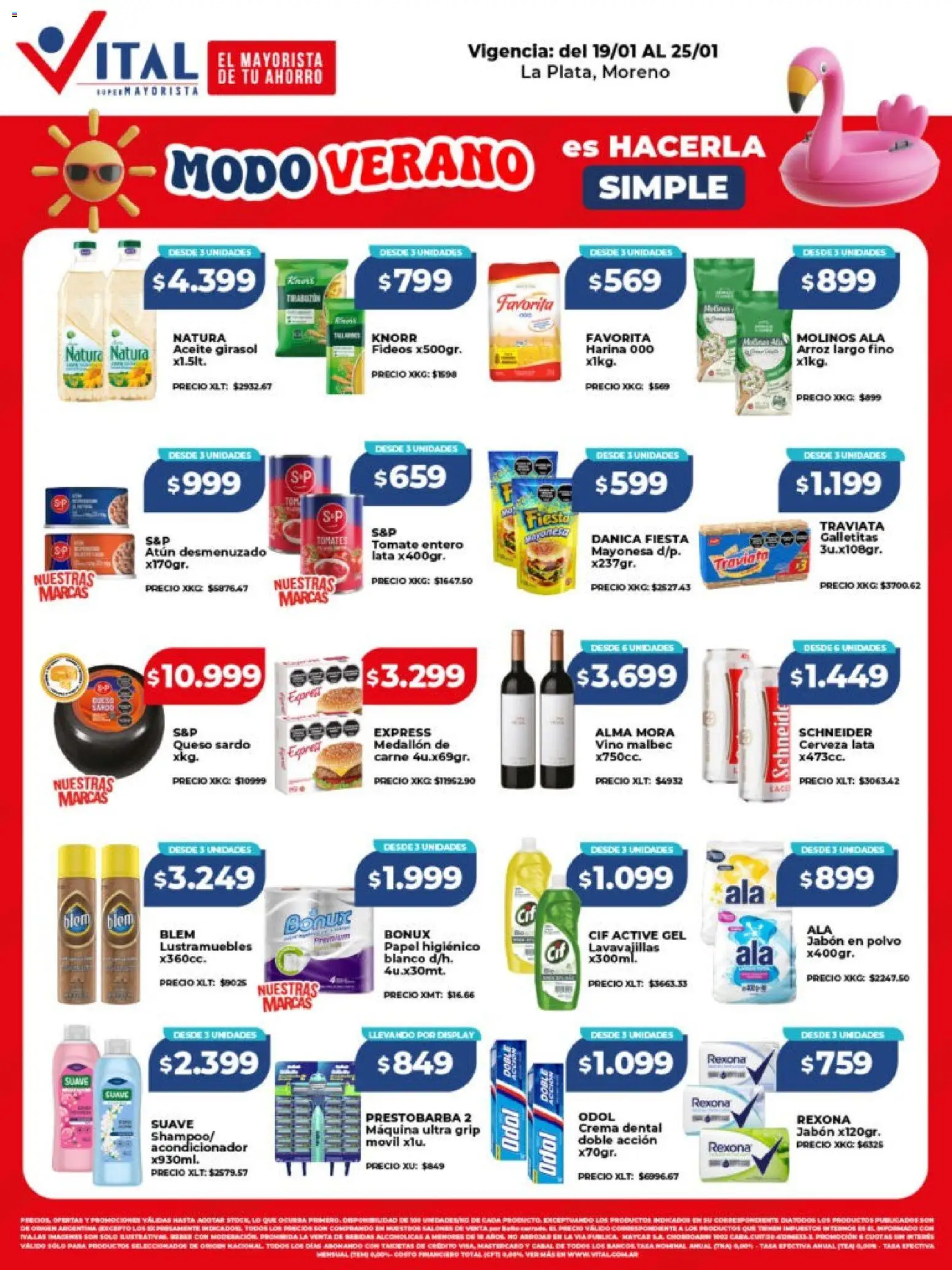 Vista previa del folleto de la tienda Vital válido desde el 19/01/2026 - Vino, Lavavajillas, Galletitas, Harina, Fideos, Crema, Mayonesa, Polvo