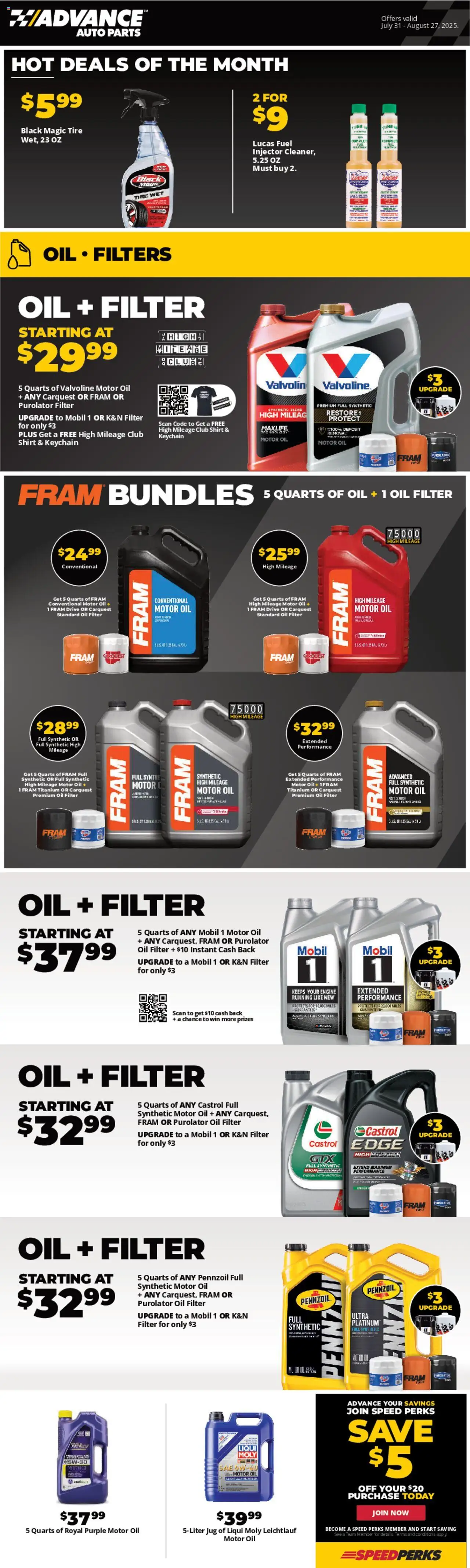 Advance Auto Parts Weekly Ad from 07/31/2025 - Flyer - Page number 1