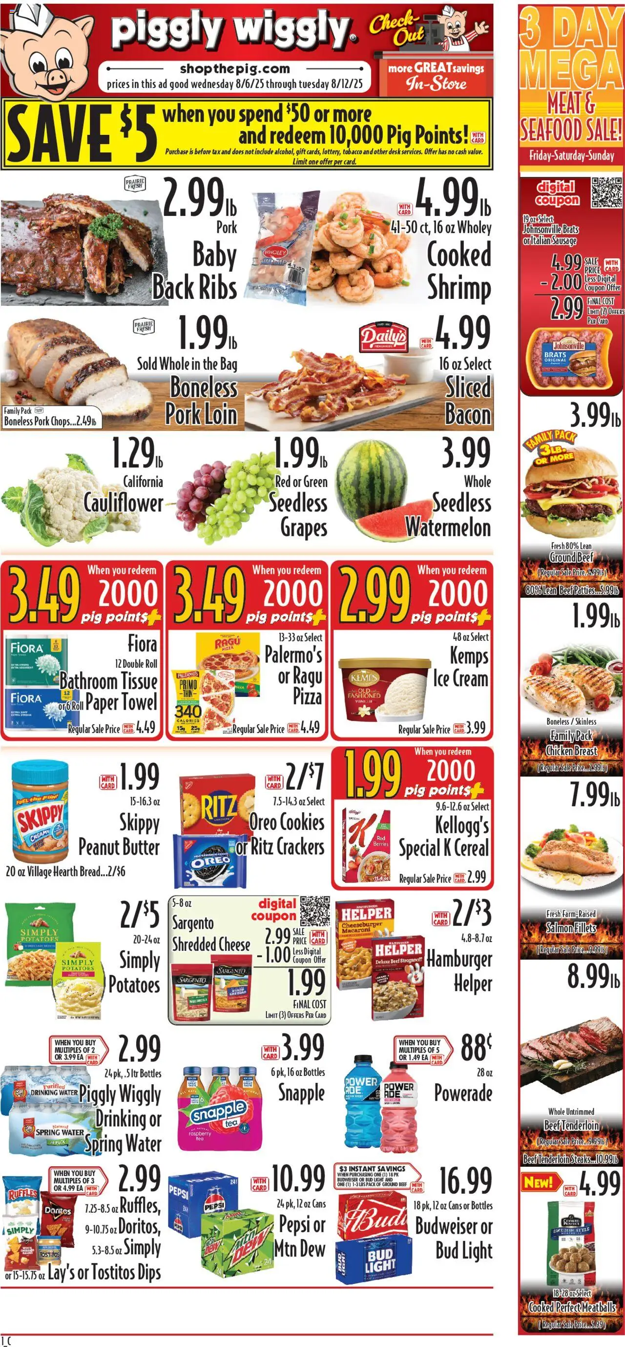 Piggly Wiggly Weekly Ad from 08/06/2025 - Flyer - Page number 1