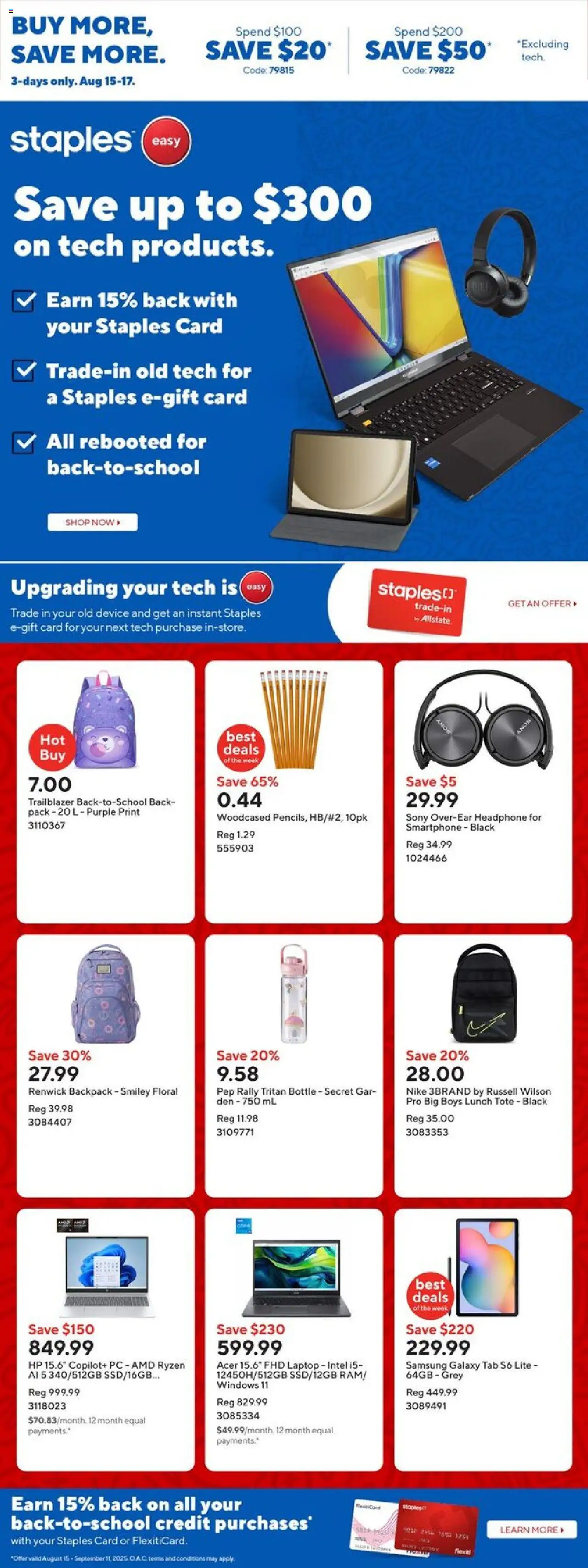 Staples flyer valid from Aug 15, 2025 - page number 1