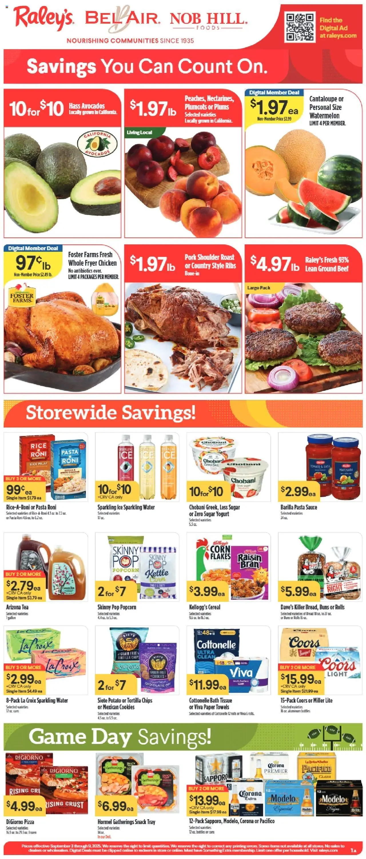 Raley's Weekly Ad from 09/03/2025 - Flyer - Page number 1
