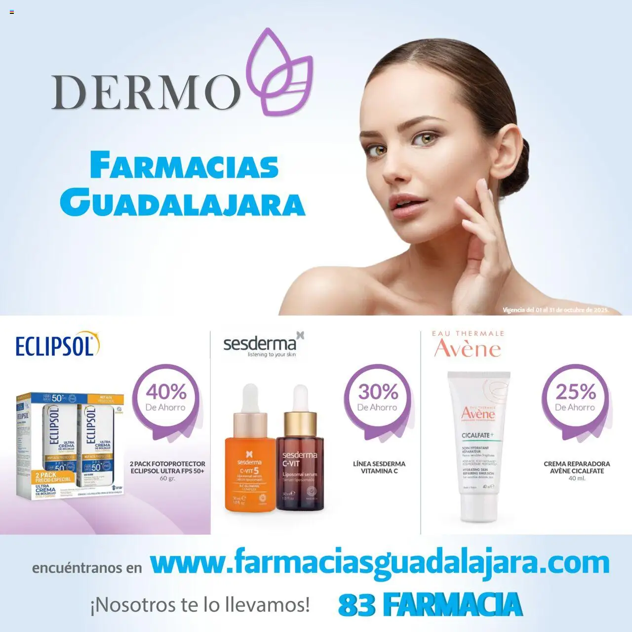 Vista previa las ofertas de la tienda Farmacia Guadalajara - Catálogo Dermo desde el 01/10/2025 - Té, Crema, Serum, Emulsión
