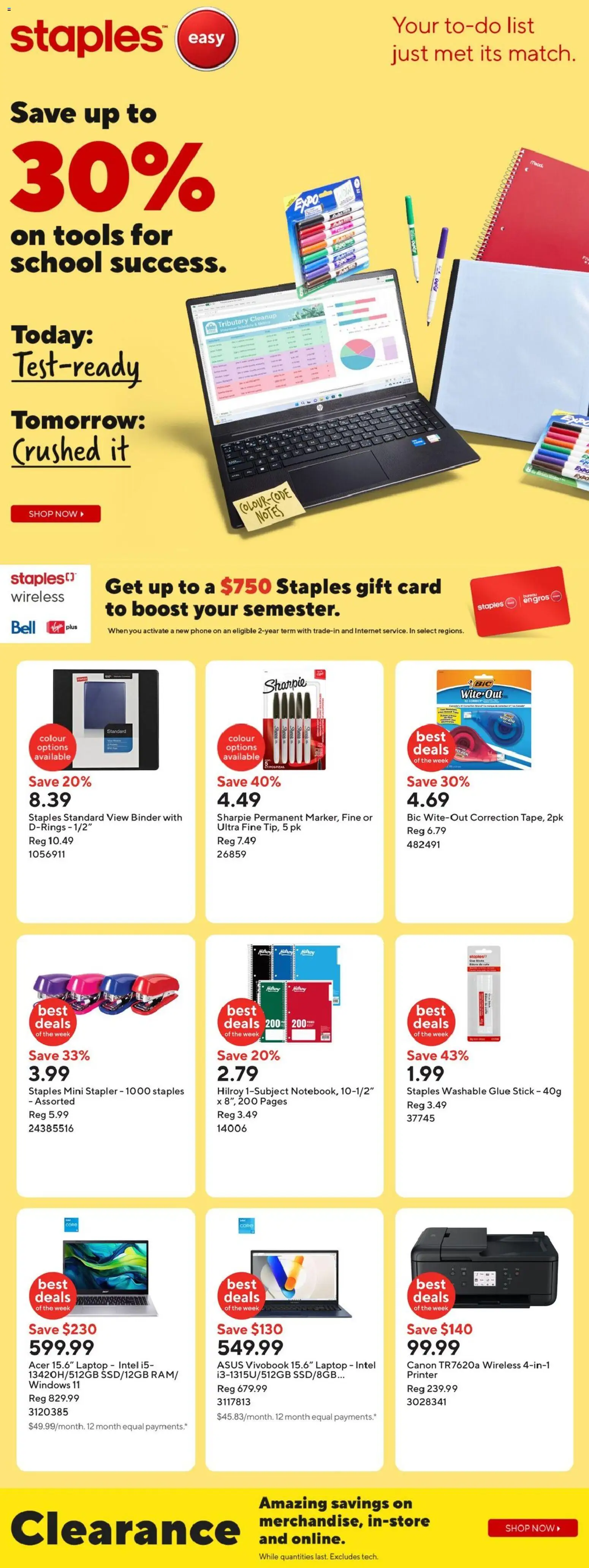 Preview of leaflet Weekly flyer / circulaire from shop Staples is valid from Jan 09, 2026