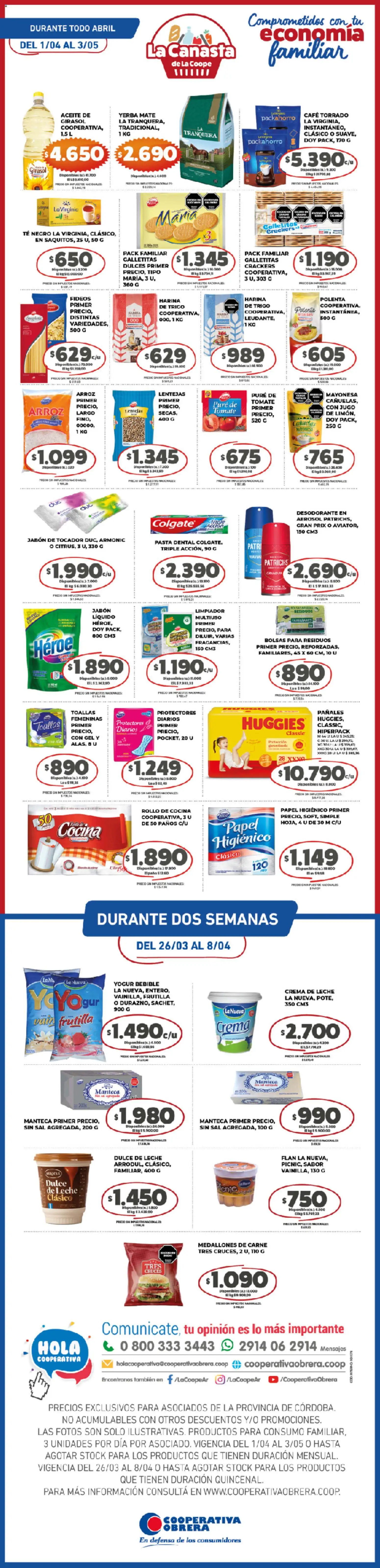 Vista previa del folleto de la tienda Cooperativa Obrera válido desde el 01/04/2026 