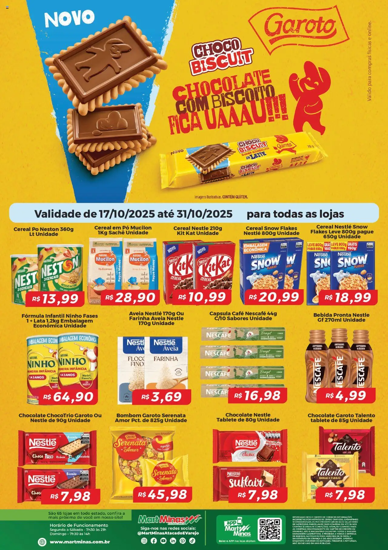 Mart Minas folheto "Ofertas Chocolate e Biscoito" válido a partir de 17/10/2025 - número de página 1