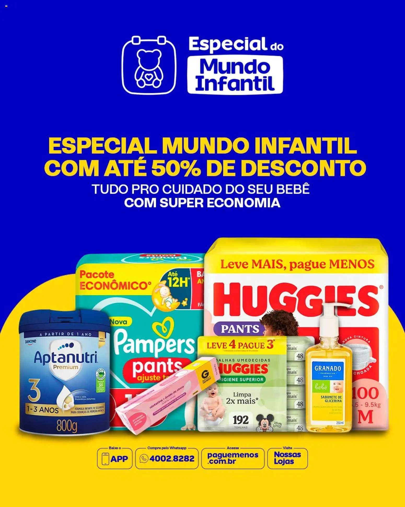 Pré-Visualização do folheto "Pague Menos - Catálogo atual" da loja Pague Menos válido a partir de 06/04/2026 - Pá, Sabonete, Pampers, Fórmula infantil
