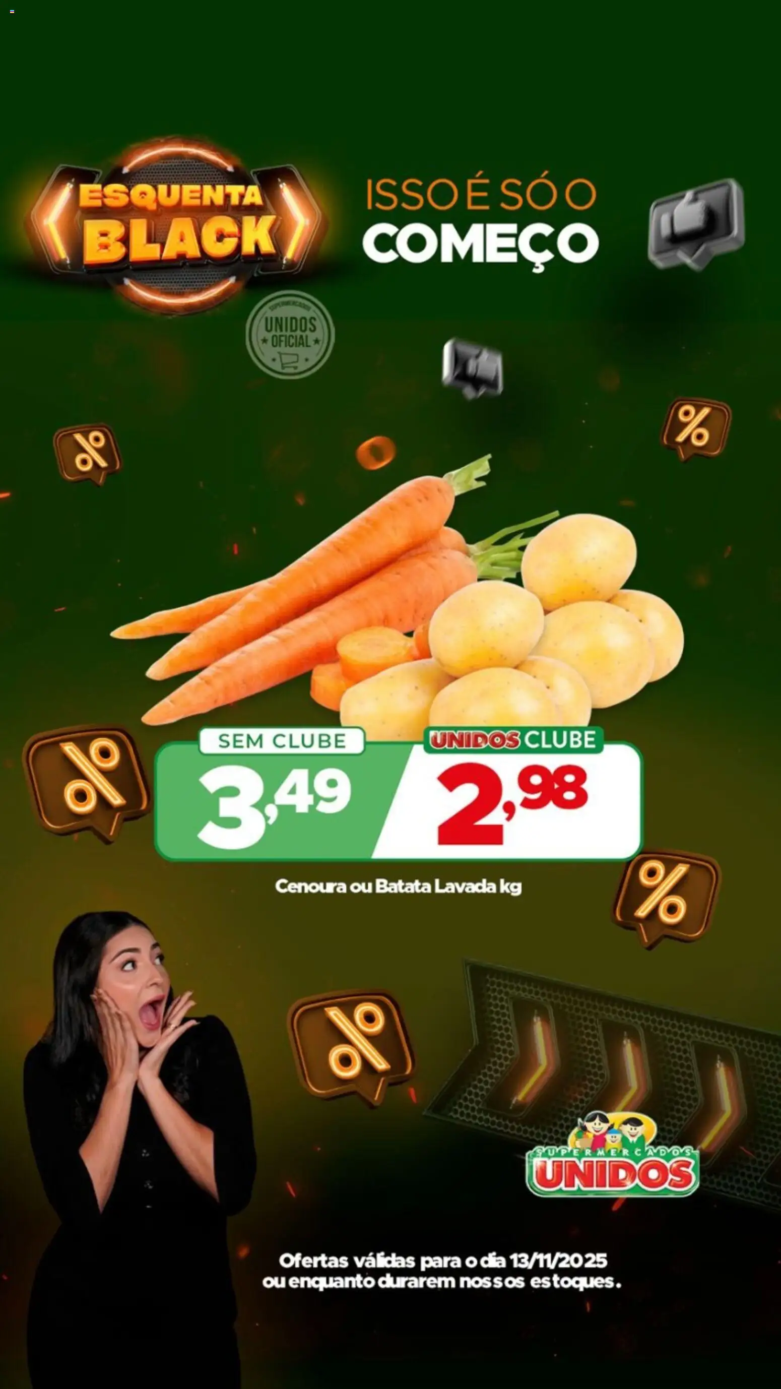 Pré-Visualização do folheto "Black Friday" da loja Supermercados Unidos válido a partir de 13/11/2025