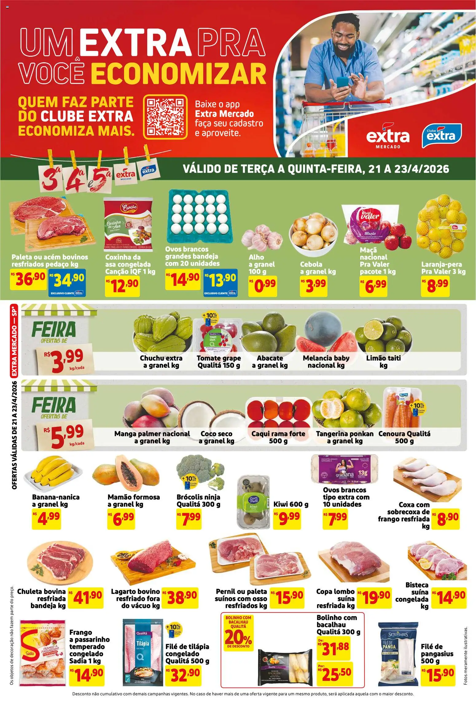 Pré-Visualização do folheto "Extra ofertas de Mercado Terça e Quinta" da loja Extra válido a partir de 21/04/2026