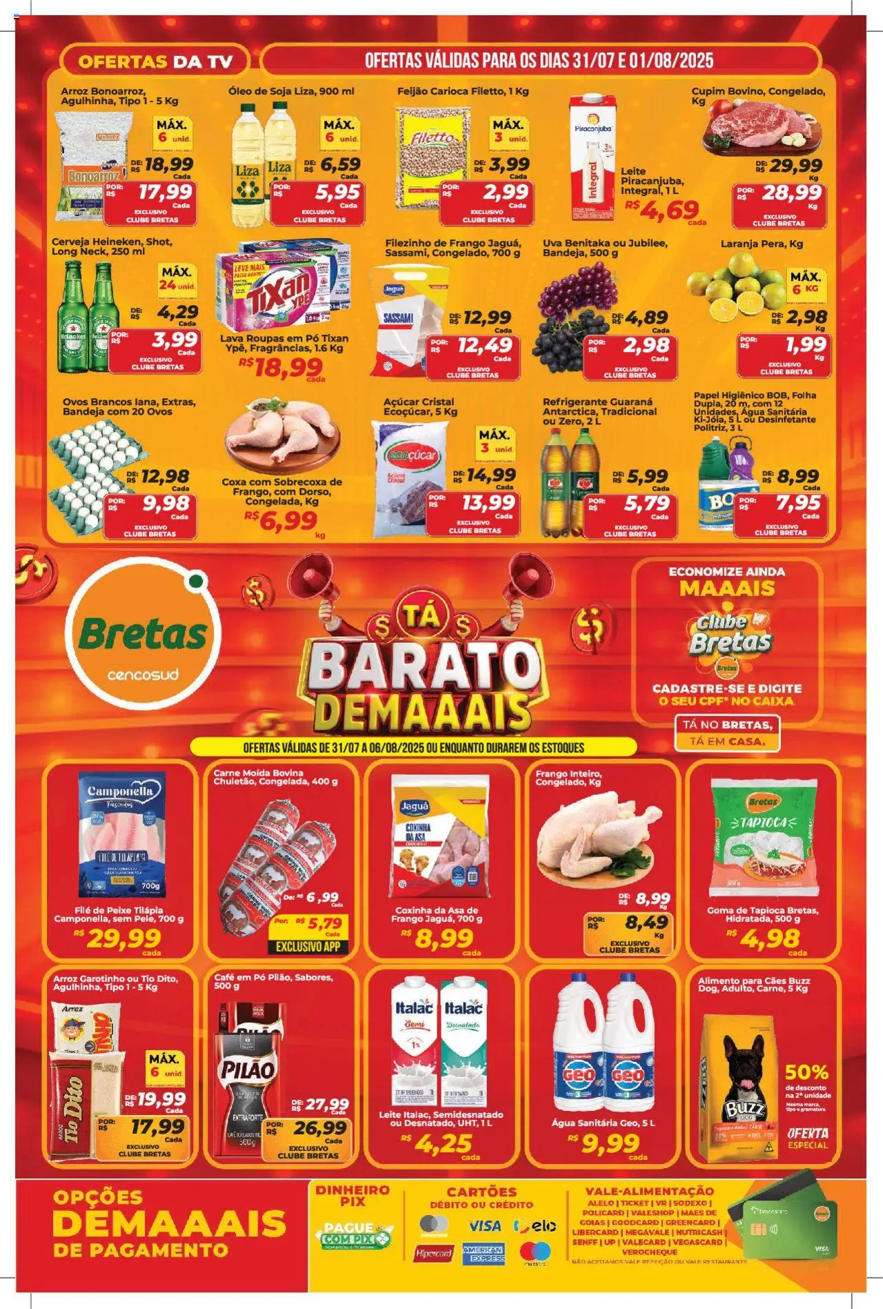 Bretas folheto "Ofertas da semana" válido a partir de 31/07/2025 - número de página 1