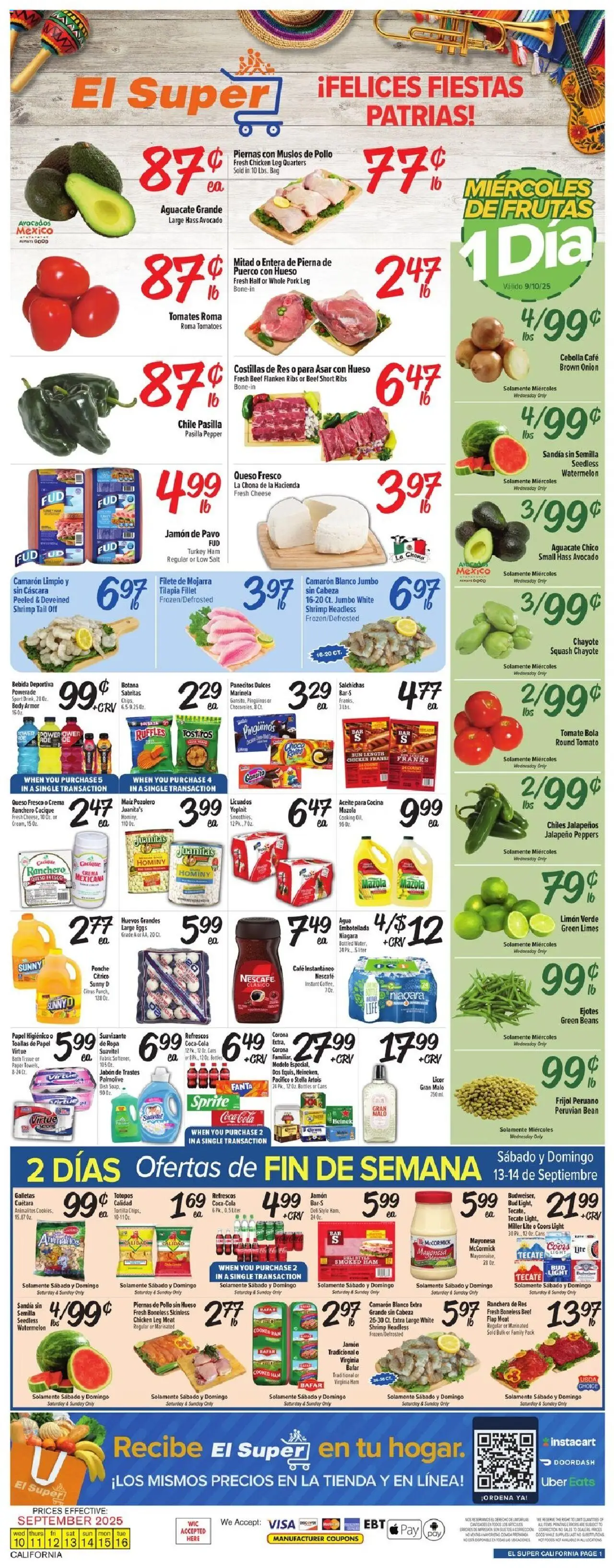 El Super Weekly Ad - CA from 09/10/2025 - Flyer - Page number 1