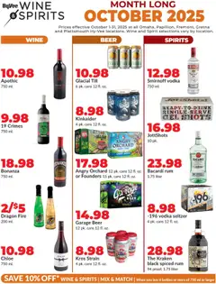 Ad Preview of HyVee October Wine & Spirits from 10/01/2025