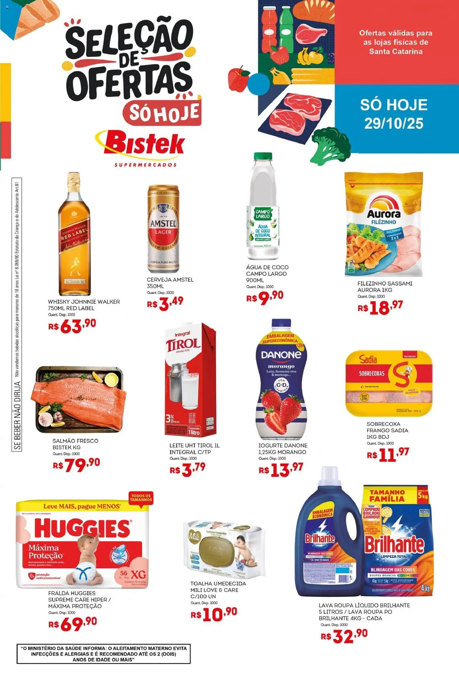 Pré-Visualização do folheto "Ofertas do Dia" da loja Bistek Supermercados válido a partir de 29/10/2025