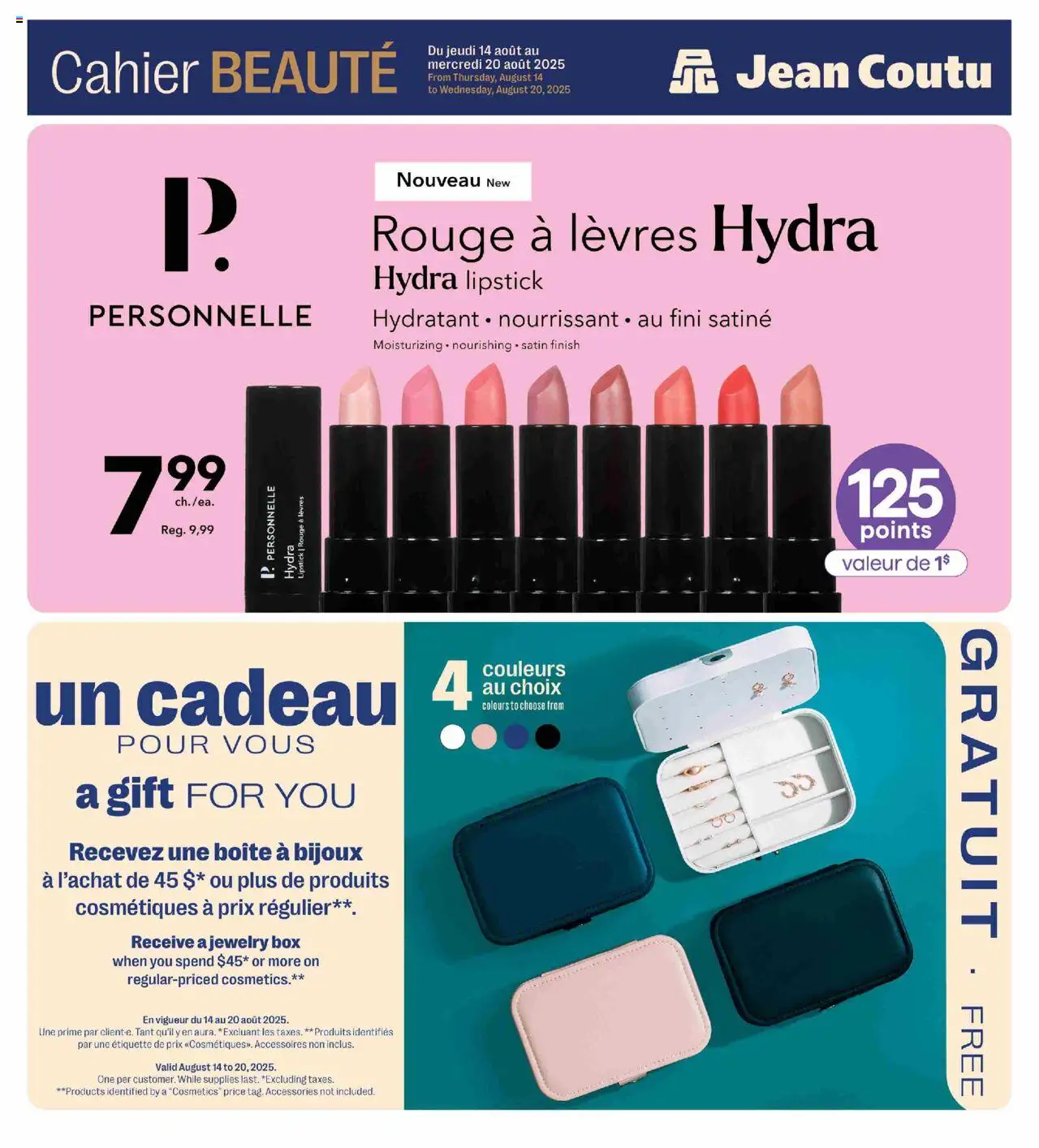 Jean Coutu flyer valid from Aug 14, 2025 - page number 1