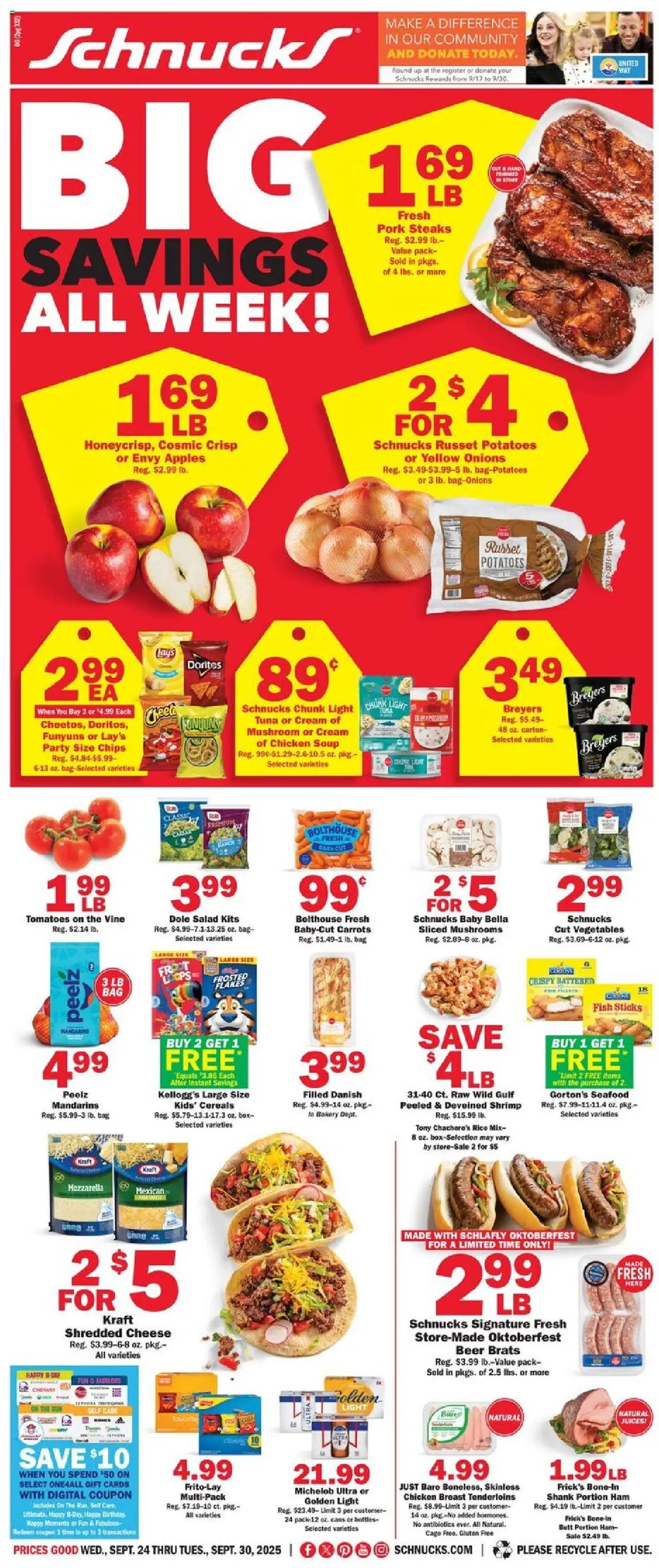 Schnucks Ad from 09/24/2025 - Flyer - Page number 1