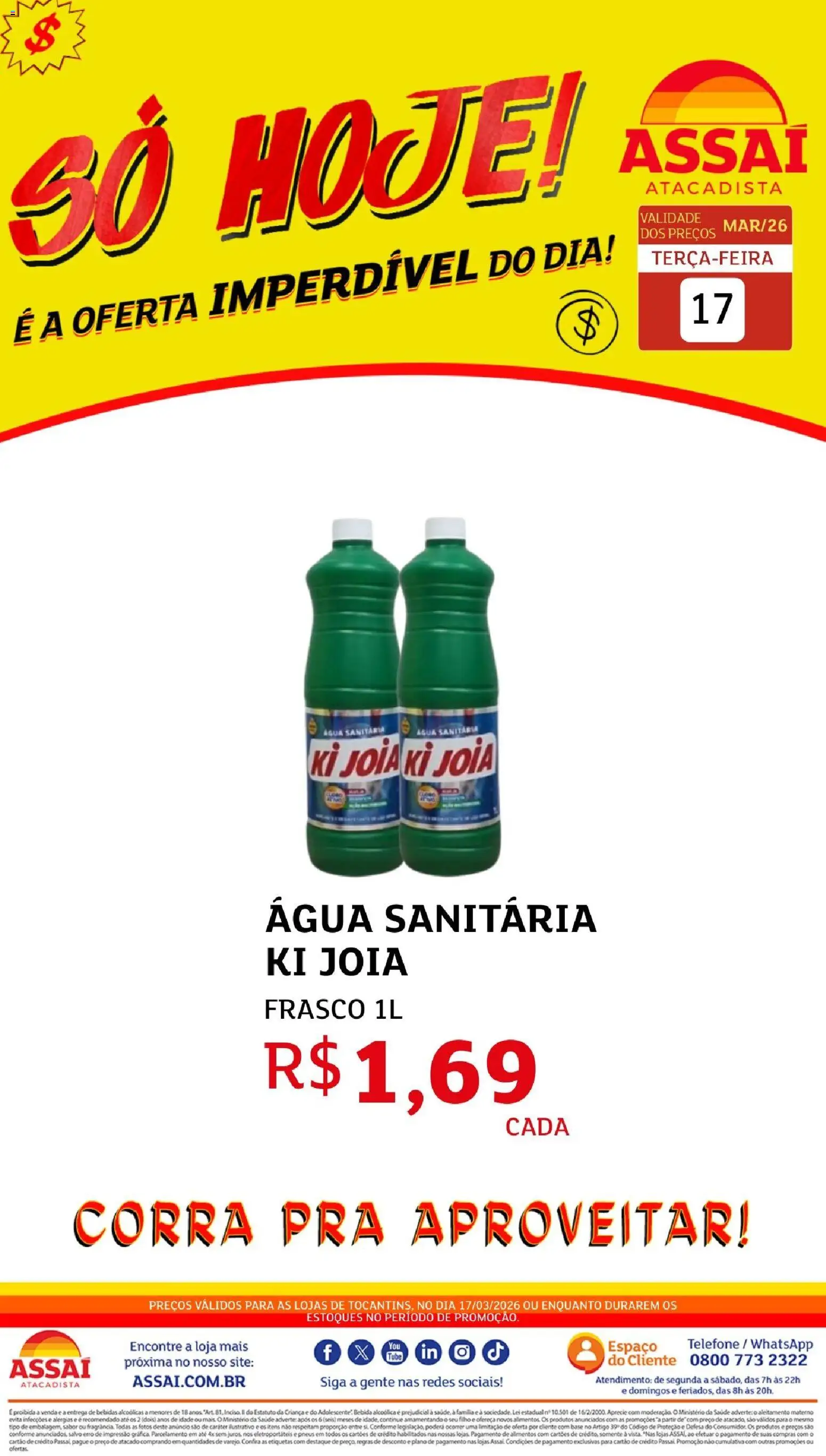 Pré-Visualização do folheto "Assaí Atacadista ofertas - TO" da loja Assaí Atacadista válido a partir de 17/03/2026