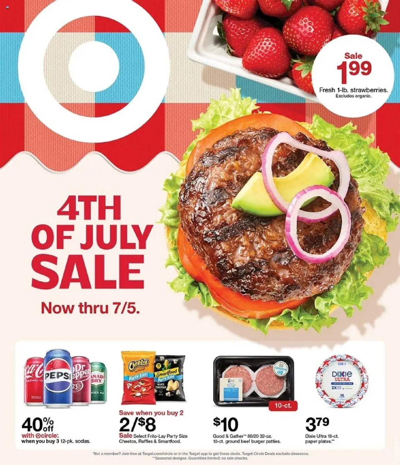 Target Weekly Ad from 06/29/2025 - Flyer - Page number 1 - Beef, Ground beef, Paper plates