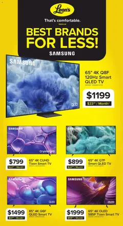 Preview of leaflet Best brands for less from shop Leon's is valid from Aug 22, 2025