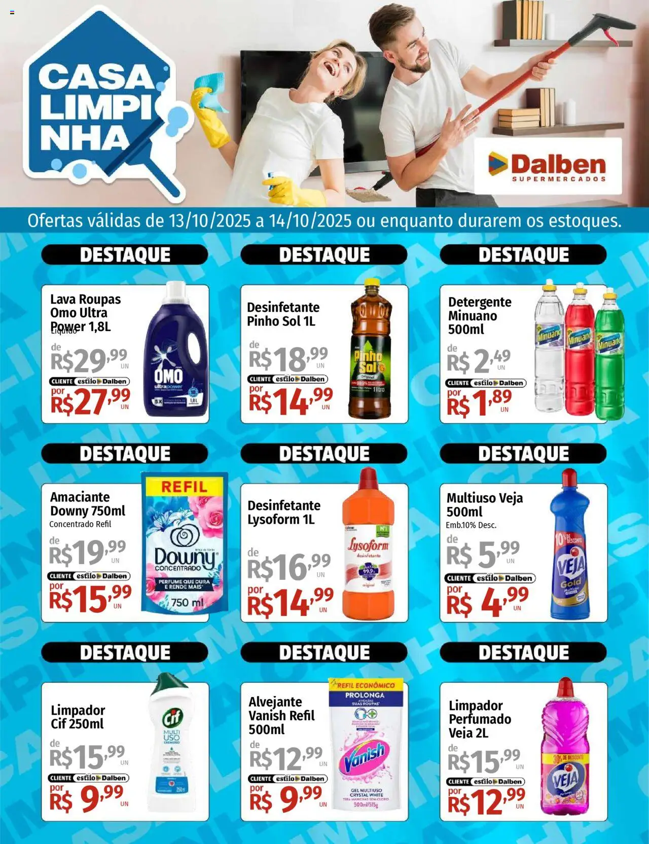 Supermercado Dalben folheto "Ofertas Casa Limpinha" válido a partir de 13/10/2025 - número de página 1
